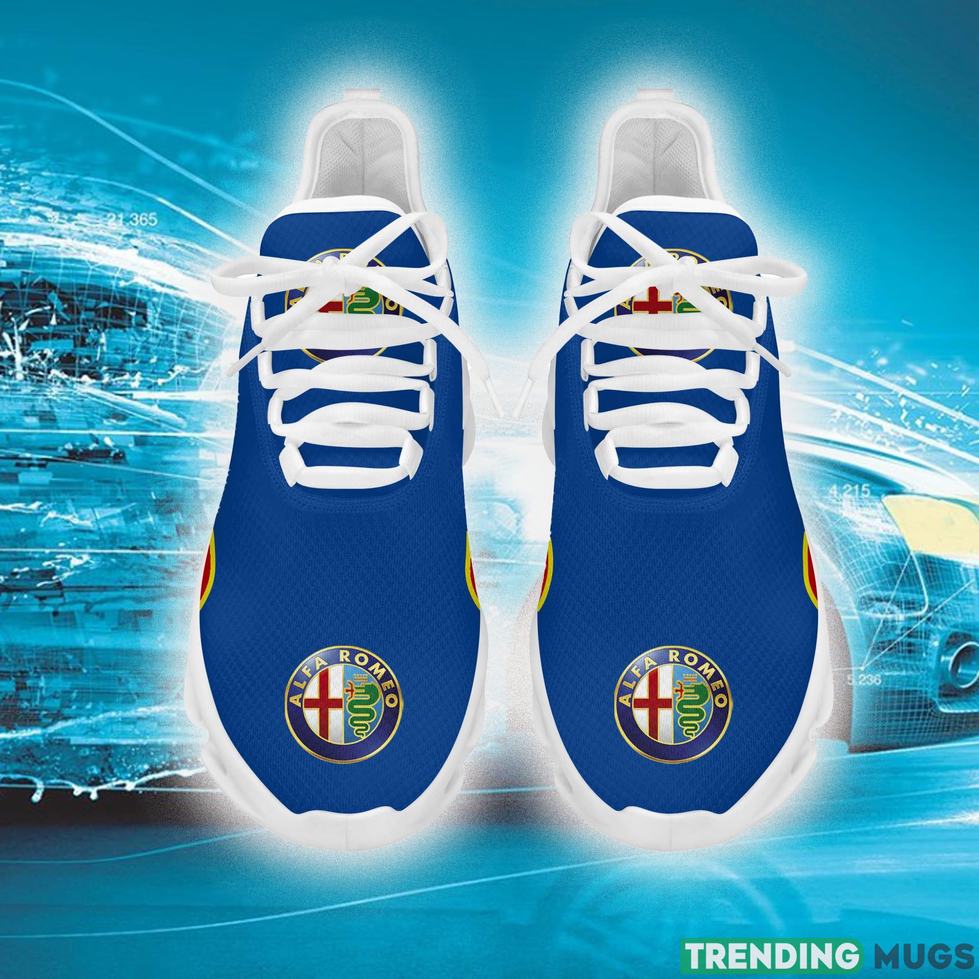 Alfa Romeo Running Shoes Trend Love Car Max Soul Sneakers Fans Gift For Men And Women Blue Max Soul Alfa Romeo Running Shoes Trend Love Car Max Soul Sneakers Fans Gift For Men And Women Blue Max Soul