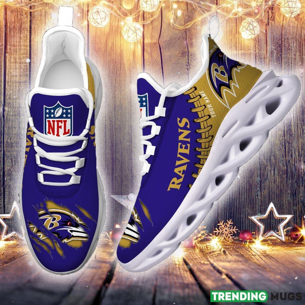 Baltimore Ravens Custom Name NFL Max Soul Shoes Chunky Sneakers Gift For Fans Max Soul Baltimore Ravens Custom Name NFL Max Soul Shoes Chunky Sneakers Gift For Fans Max Soul