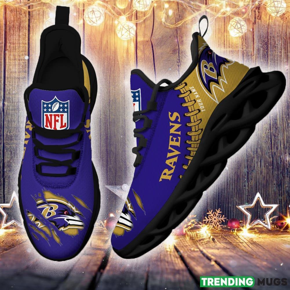 Baltimore Ravens Custom Name NFL Max Soul Shoes Chunky Sneakers Gift For Fans Max Soul Baltimore Ravens Custom Name NFL Max Soul Shoes Chunky Sneakers Gift For Fans Max Soul