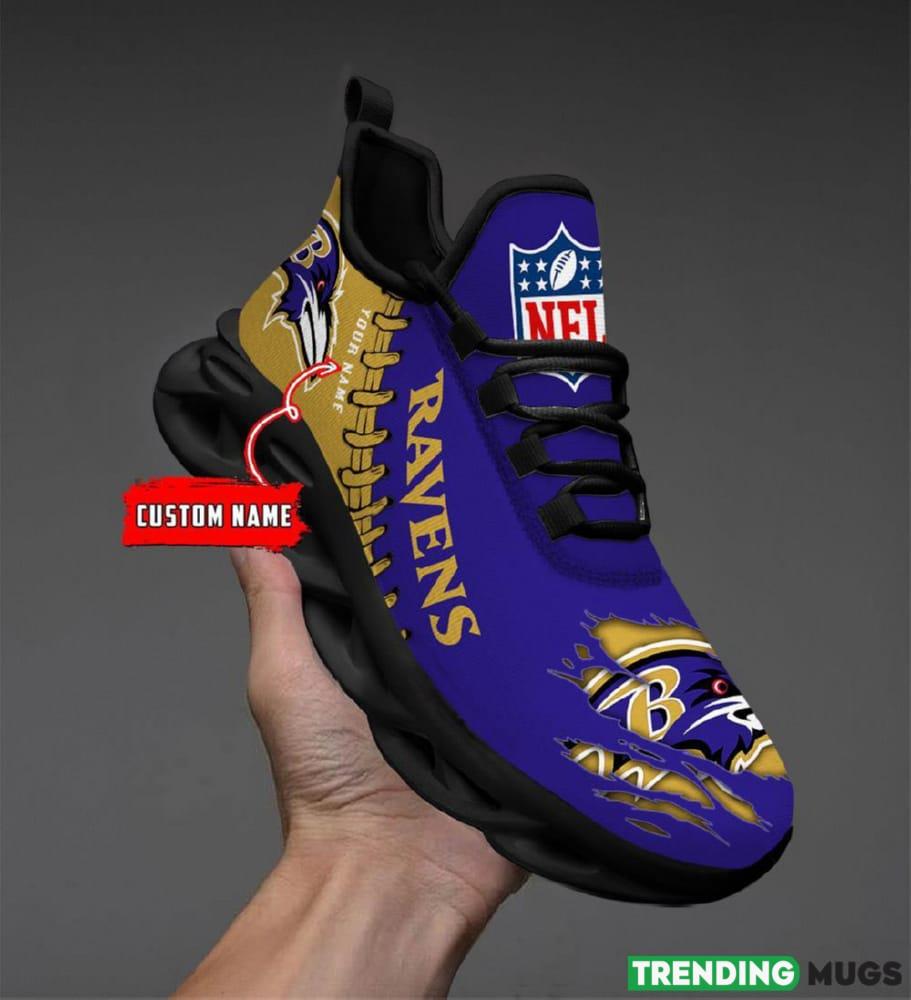 Baltimore Ravens Custom Name NFL Max Soul Shoes Chunky Sneakers Gift For Fans Max Soul Baltimore Ravens Custom Name NFL Max Soul Shoes Chunky Sneakers Gift For Fans Max Soul