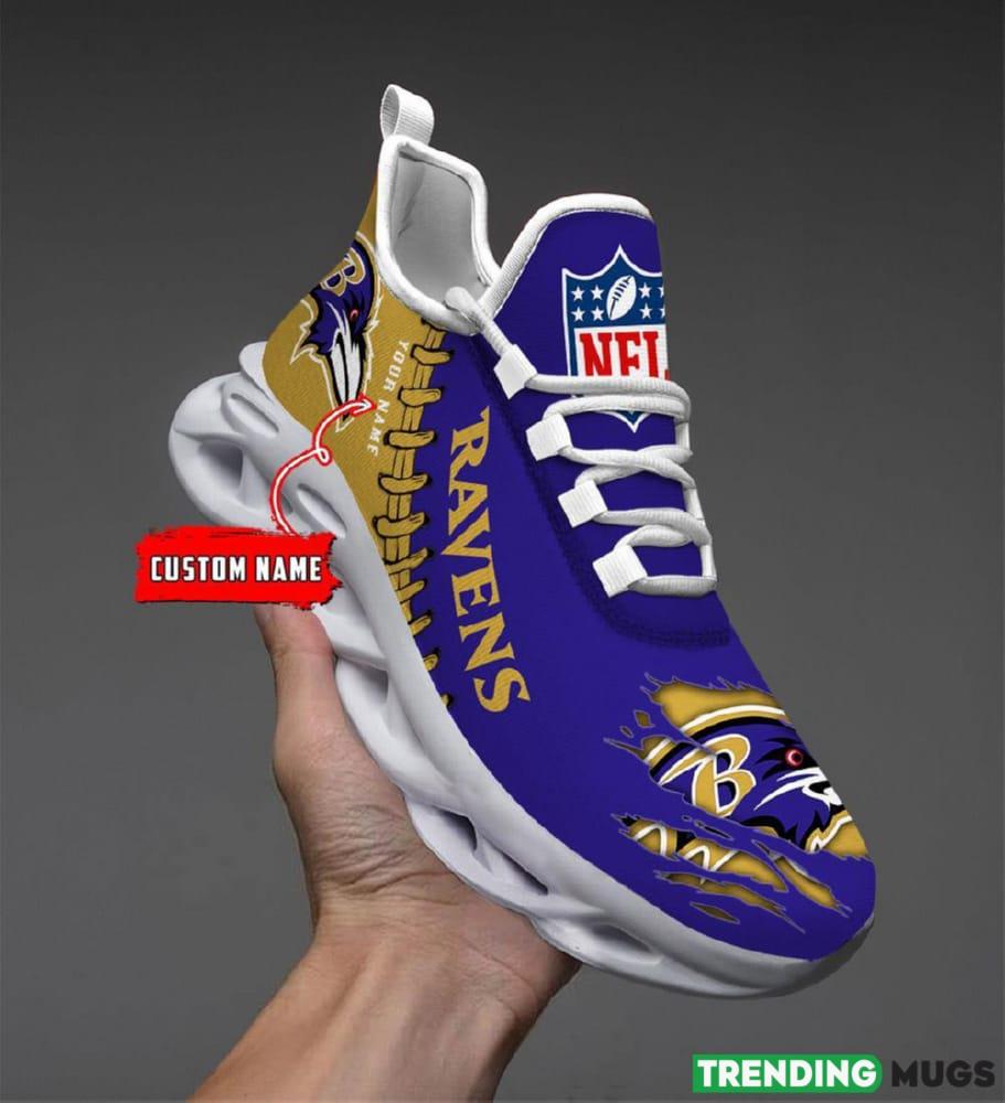 Baltimore Ravens Custom Name NFL Max Soul Shoes Chunky Sneakers Gift For Fans - Baltimore Ravens Personalized NFL Max Soul Shoes_1 Baltimore Ravens Custom Name NFL Max Soul Shoes Chunky Sneakers Gift For Fans - Baltimore Ravens Personalized NFL Max Soul Shoes_1