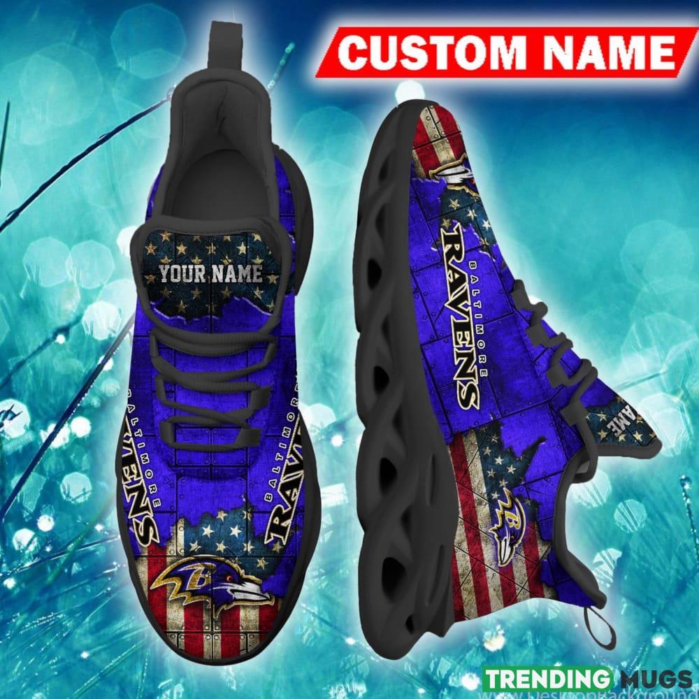 Baltimore Ravens Impression Custom Name Chunky Sneaker AOP Gift Fans Max Soul Shoes Max Soul Baltimore Ravens Impression Custom Name Chunky Sneaker AOP Gift Fans Max Soul Shoes Max Soul
