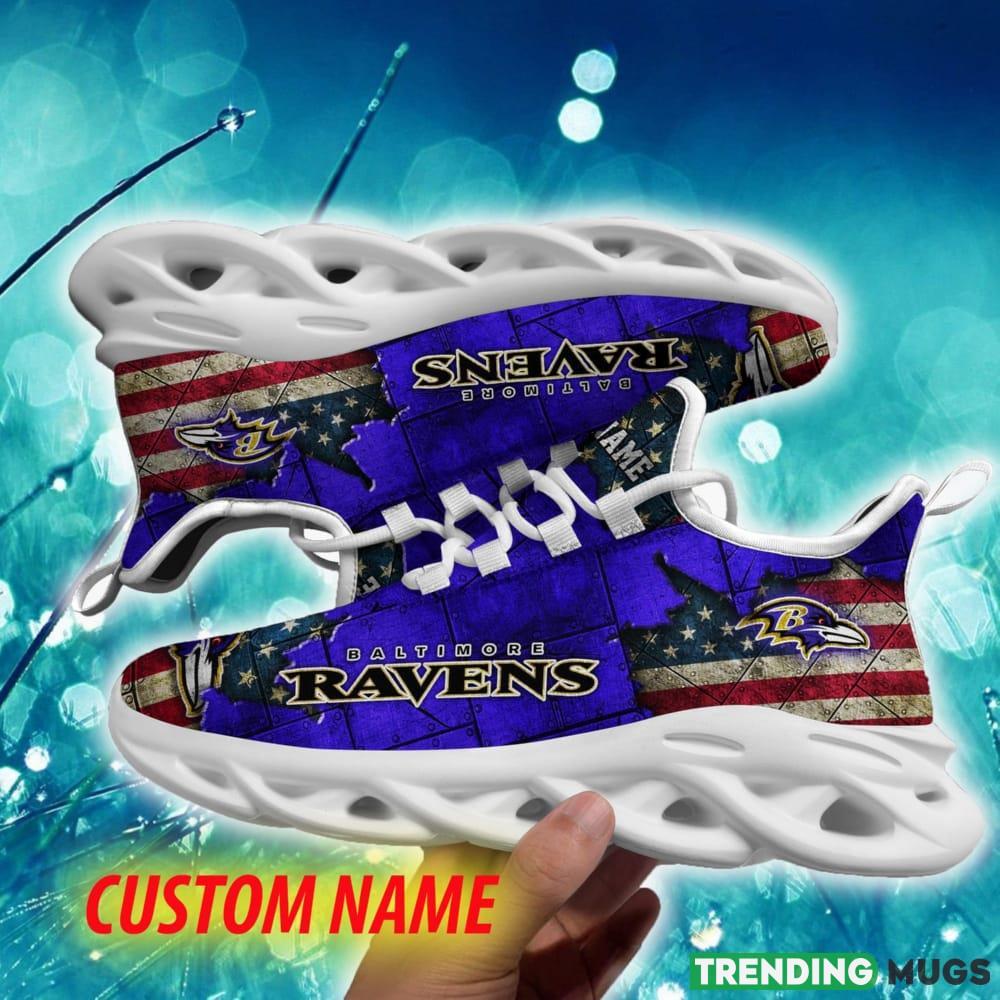 Baltimore Ravens Impression Custom Name Chunky Sneaker AOP Gift Fans Max Soul Shoes Max Soul Baltimore Ravens Impression Custom Name Chunky Sneaker AOP Gift Fans Max Soul Shoes Max Soul