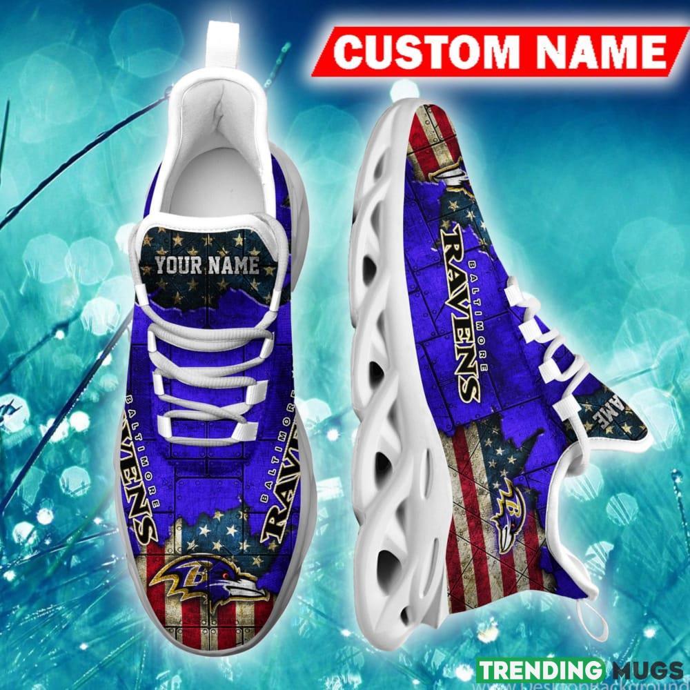 Baltimore Ravens Impression Custom Name Chunky Sneaker AOP Gift Fans Max Soul Shoes Max Soul Baltimore Ravens Impression Custom Name Chunky Sneaker AOP Gift Fans Max Soul Shoes Max Soul