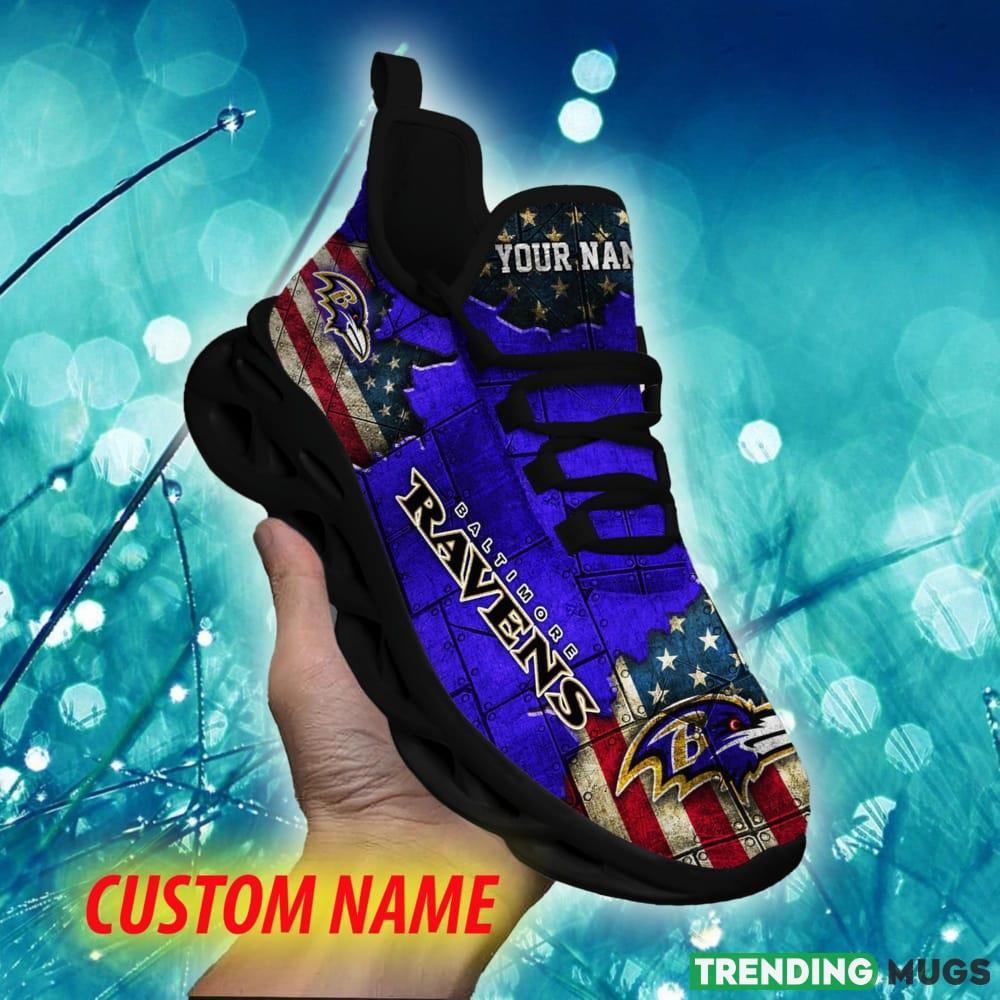 Baltimore Ravens Impression Custom Name Chunky Sneaker AOP Gift Fans Max Soul Shoes Max Soul Baltimore Ravens Impression Custom Name Chunky Sneaker AOP Gift Fans Max Soul Shoes Max Soul