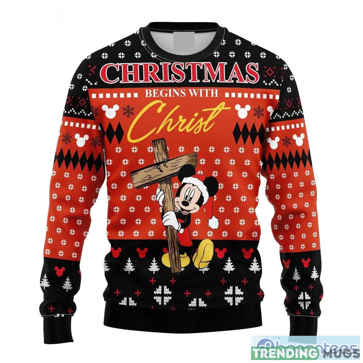 Begins With Christ Mickey Mouse Disney Ugly Christmas Sweater Holiday For Men And Women - Christmas Begins With Christ Mickey Mouse Disney Ugly Christmas Sweater Begins With Christ Mickey Mouse Disney Ugly Christmas Sweater Holiday For Men And Women - Christmas Begins With Christ Mickey Mouse Disney Ugly Christmas Sweater