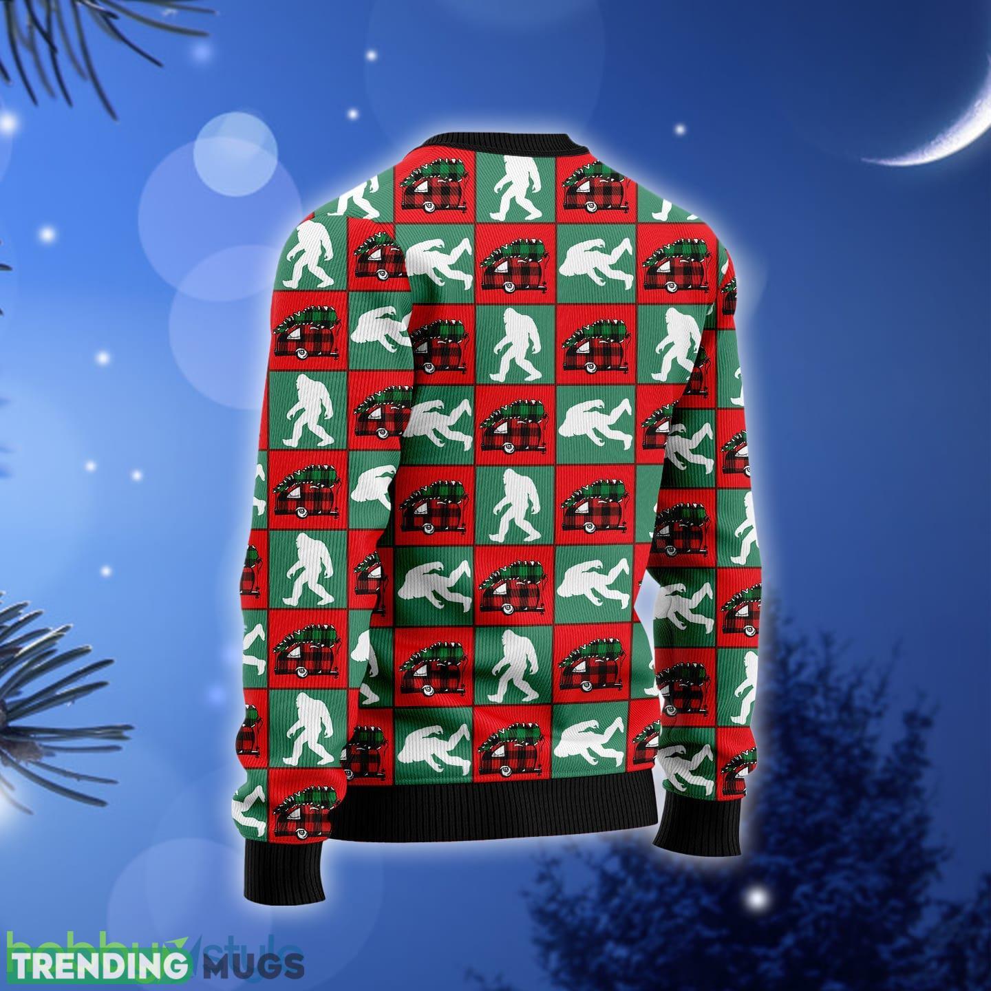 Bigfoot Camping Ugly Christmas Sweater Gift Men Women 3D Sweater Bigfoot Camping Ugly Christmas Sweater Gift Men Women 3D Sweater