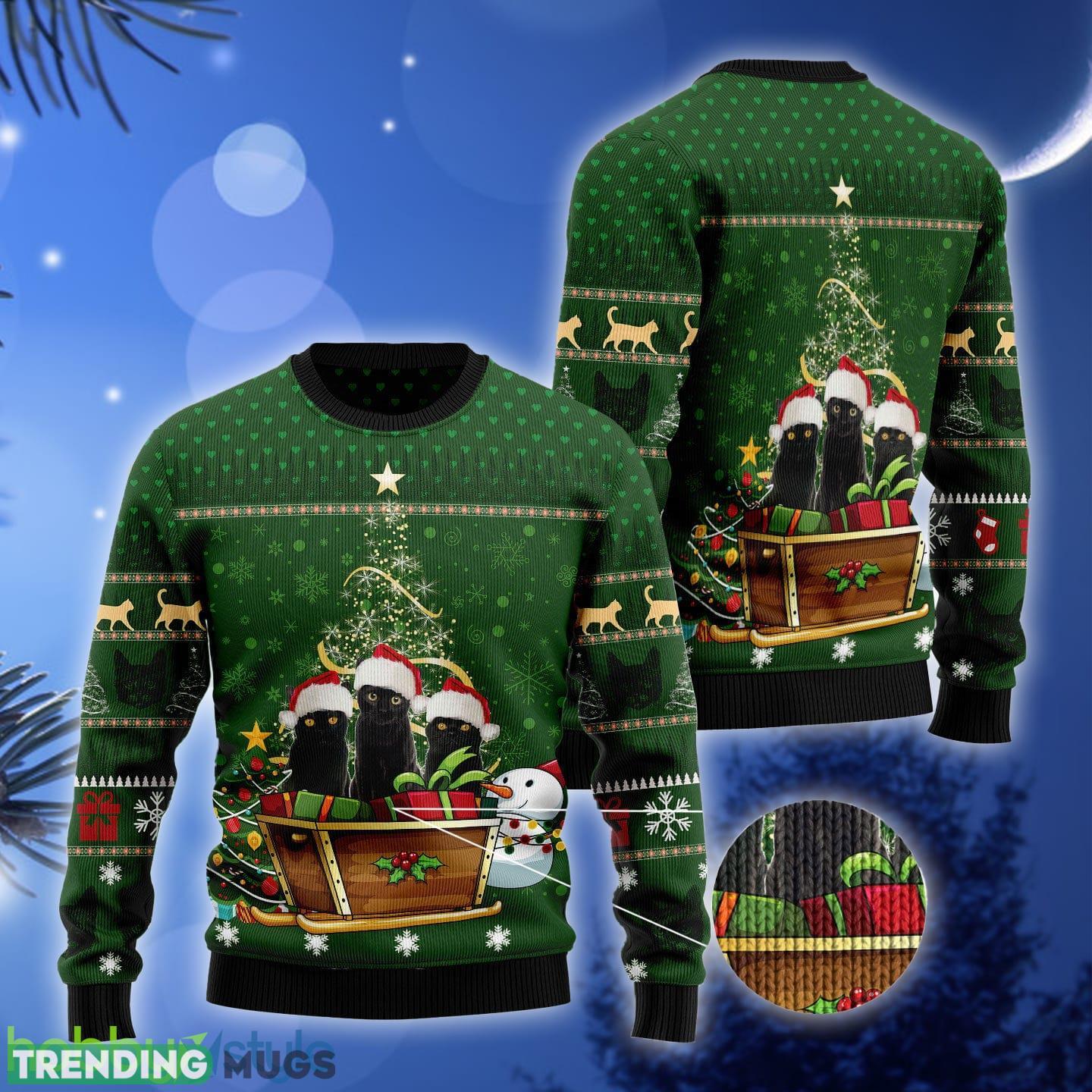 Black Cat Group Xmas Ugly Christmas Sweater Gift Men Women 3D Sweater Black Cat Group Xmas Ugly Christmas Sweater Gift Men Women 3D Sweater