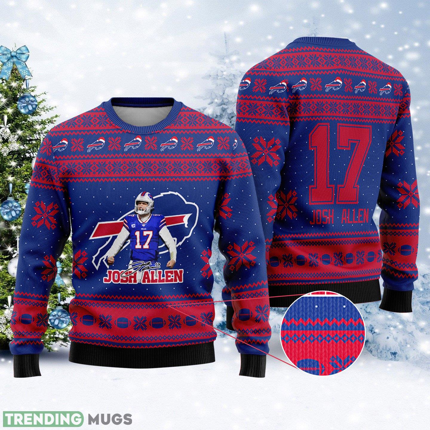Buffalo Bills - Josh Allen Custom Name And Number Ugly Christmas Sweater - Buffalo Bills - Josh Allen Custom Name And Number Ugly Christmas Sweater Buffalo Bills - Josh Allen Custom Name And Number Ugly Christmas Sweater - Buffalo Bills - Josh Allen Custom Name And Number Ugly Christmas Sweater