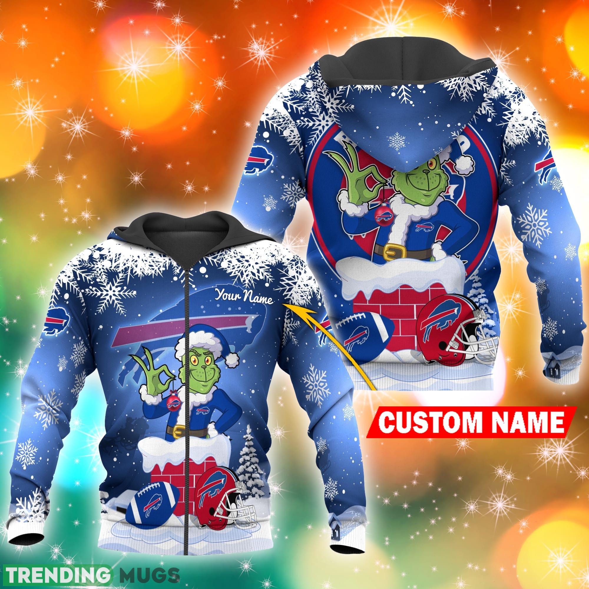 Buffalo Bills NFL Christmas Grinch in Chimney 3D Hoodie Pullover Prints Custom Name 3D Hoodies Buffalo Bills NFL Christmas Grinch in Chimney 3D Hoodie Pullover Prints Custom Name 3D Hoodies