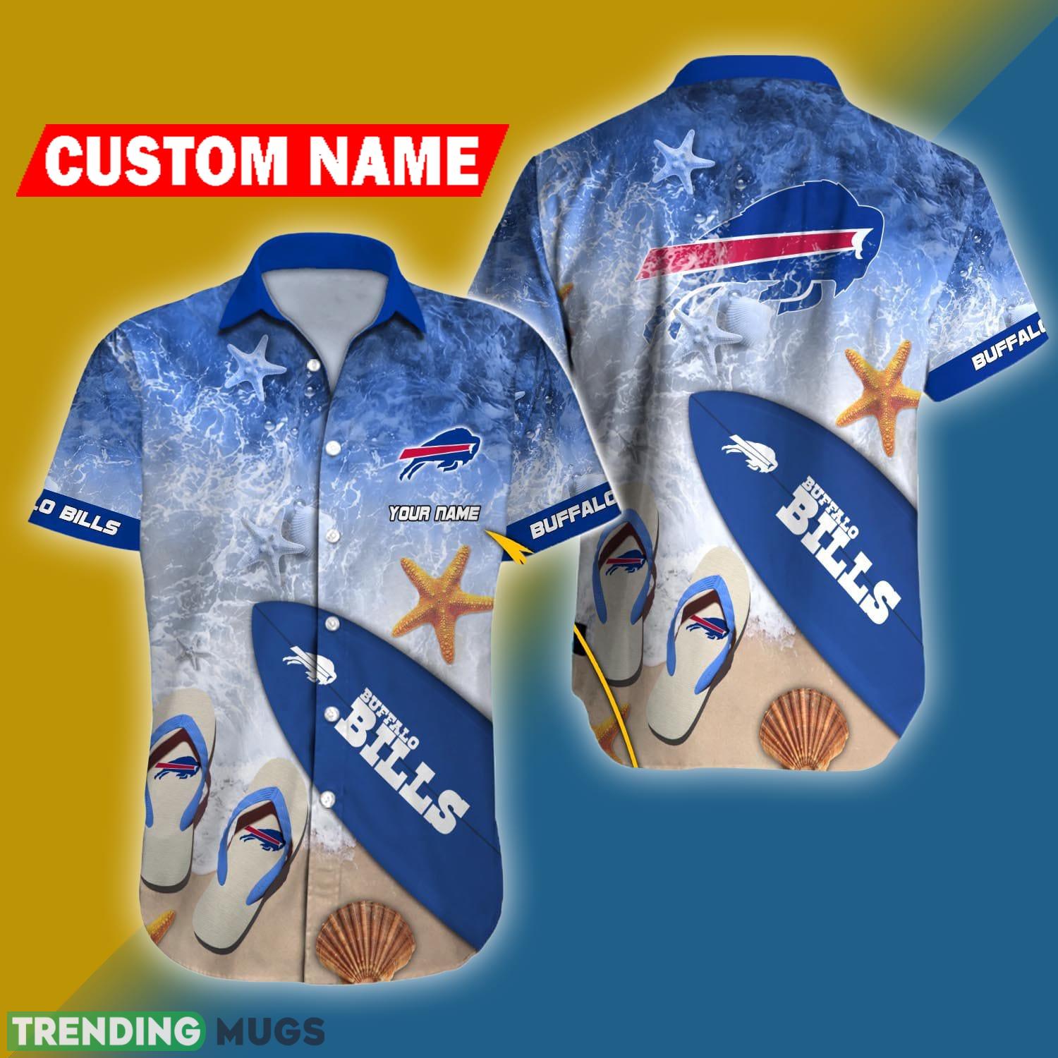 Buffalo Bills Surfboard Pattern Custom Name Hawaiian Shirt - Buffalo Bills Surfboard Pattern Custom Name Hawaiian Shirt