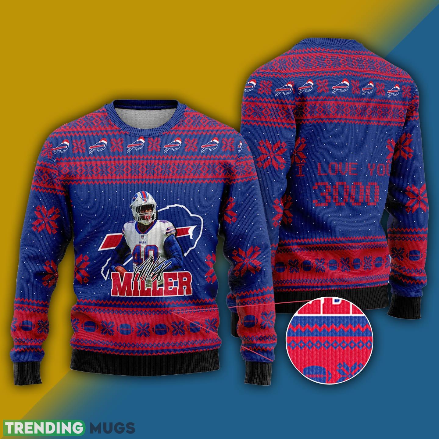 Buffalo Bills - Von Miller I Love You 3000 Ugly Christmas Sweater - Buffalo Bills - Von Miller I Love You 3000 Ugly Christmas Sweater Buffalo Bills - Von Miller I Love You 3000 Ugly Christmas Sweater - Buffalo Bills - Von Miller I Love You 3000 Ugly Christmas Sweater