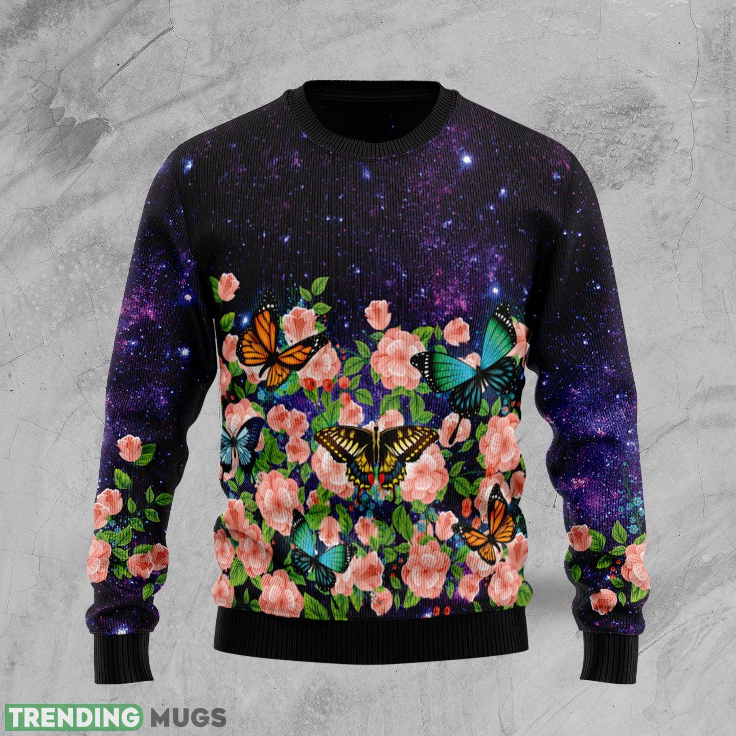 Butterfly Flowers Ugly Christmas Sweater Gift Men Women - Butterfly Flowers Ugly Christmas Sweater Gift Men Women_1 Butterfly Flowers Ugly Christmas Sweater Gift Men Women - Butterfly Flowers Ugly Christmas Sweater Gift Men Women_1