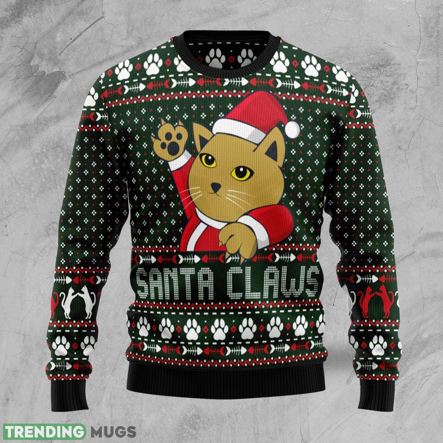Cat Santa Jaws Ugly Christmas Sweater Gift Men Women - Cat Santa Jaws Ugly Christmas Sweater Gift Men Women_1