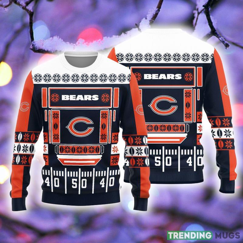 Chicago Bears Christmas Ball Snowfalke Pattern Knitted Ugly Christmas Sweater AOP Gift For Men And Women - Chicago Bears Christmas Ball Snowfalke Pattern Knitted Ugly Christmas Sweater AOP Gift For Men And Women