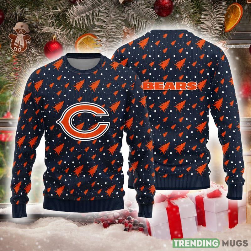 Chicago Bears Christmas Pine Tree Patterns Pattern Knitted Ugly Christmas Sweater AOP Gift For Men And Women - Chicago Bears Christmas Pine Tree Patterns Pattern Knitted Ugly Christmas Sweater AOP Gift For Men And Women