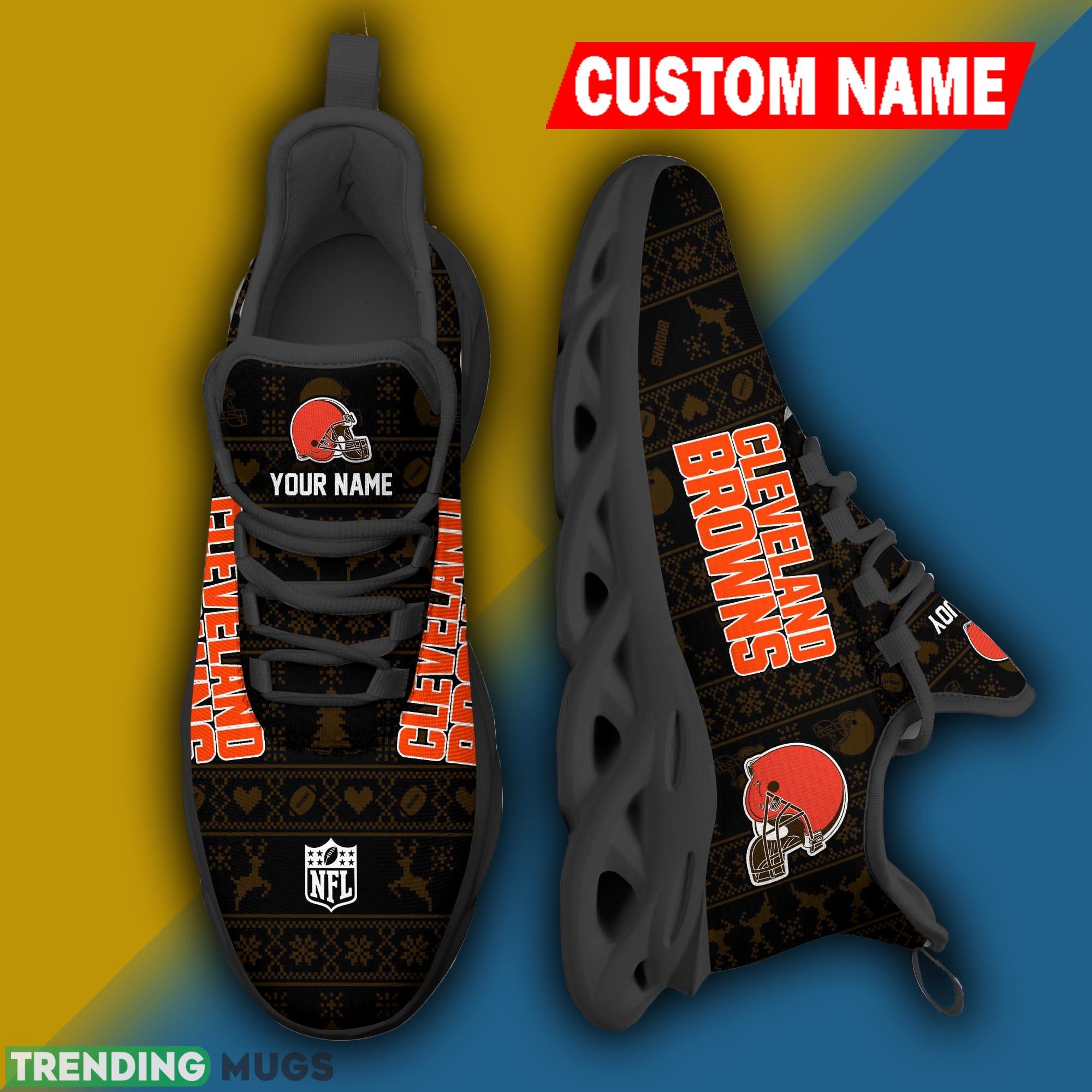 Cleveland Browns NFL Xmas Fans Max Soul Sneakers Christmas Shoes Custom Name Max Soul Cleveland Browns NFL Xmas Fans Max Soul Sneakers Christmas Shoes Custom Name Max Soul