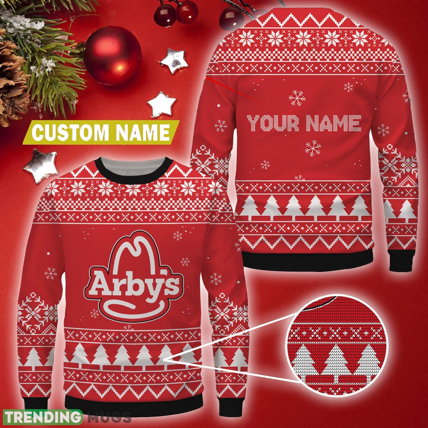 Custom Name arby's Brand Logo Christmas Wool Sweater 3D Sweater Custom Name arby's Brand Logo Christmas Wool Sweater - Custom Name arby's Brand Logo Christmas Wool Sweater