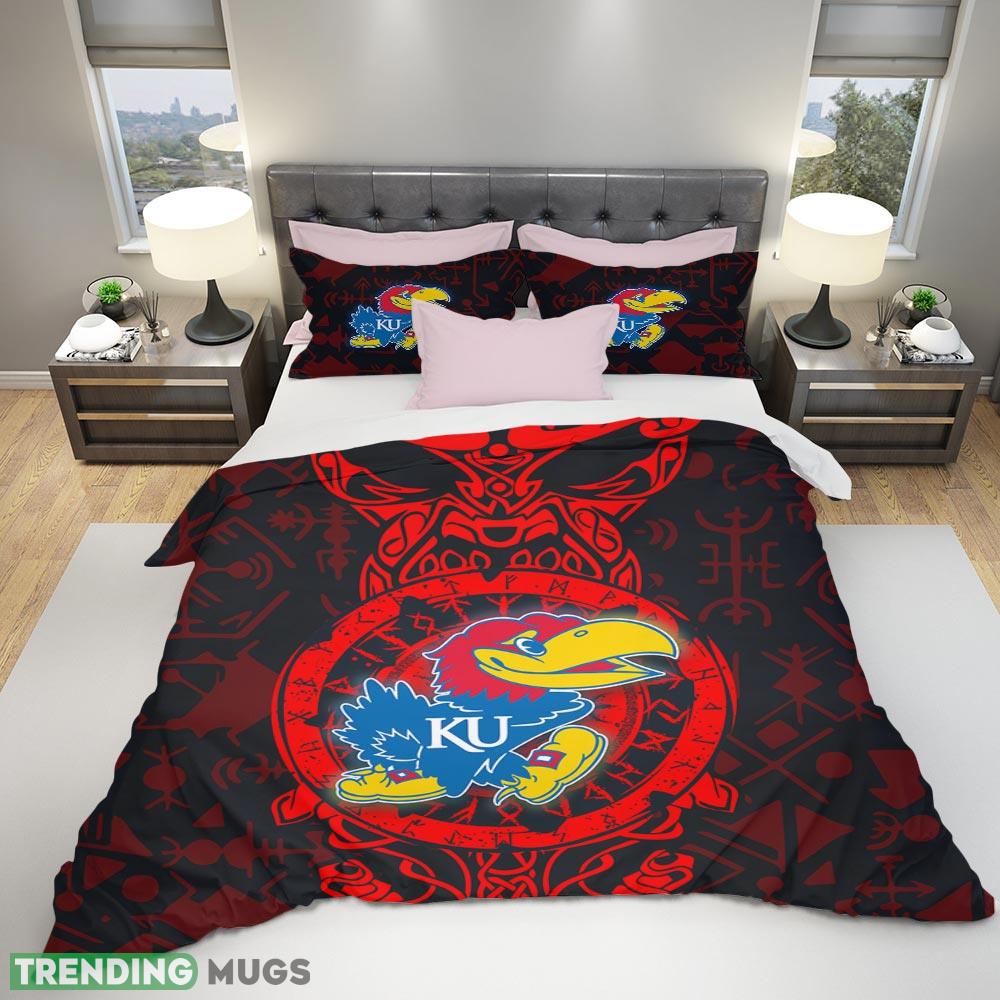 Custom Name Kansas Jayhawks The Helm of Awe-3D Quilt Sets Full Size Bedding - Personalized Kansas Jayhawks The Helm of Awe-3D Bedding Set_1