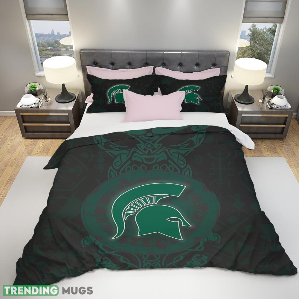 Custom Name Michigan State Spartans The Helm of Awe-3D Quilt Sets Full Size Bedding - Personalized Michigan State Spartans The Helm of Awe-3D Bedding Set_1 Custom Name Michigan State Spartans The Helm of Awe-3D Quilt Sets Full Size Bedding - Personalized Michigan State Spartans The Helm of Awe-3D Bedding Set_1
