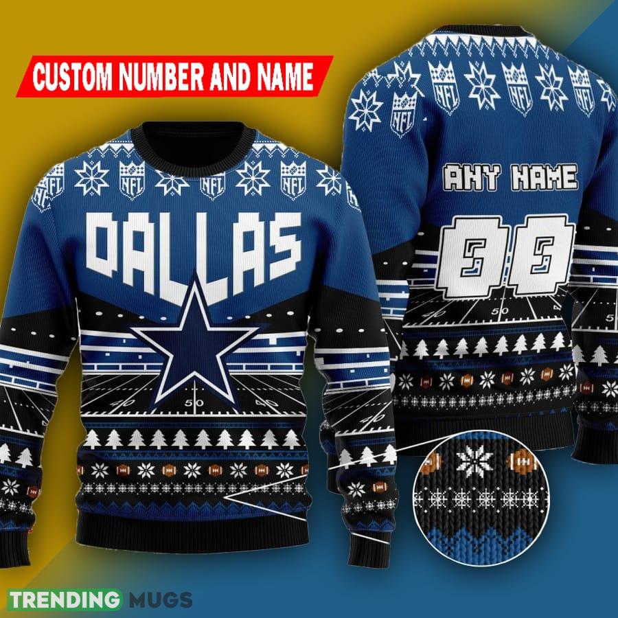 Custom Name Number Nfl Dallas Cowboysls Rugby Stadium Ugly Christmas Sweater - Custom Name Number Nfl Dallas Cowboysls Rugby Stadium Ugly Christmas Sweater Custom Name Number Nfl Dallas Cowboysls Rugby Stadium Ugly Christmas Sweater - Custom Name Number Nfl Dallas Cowboysls Rugby Stadium Ugly Christmas Sweater