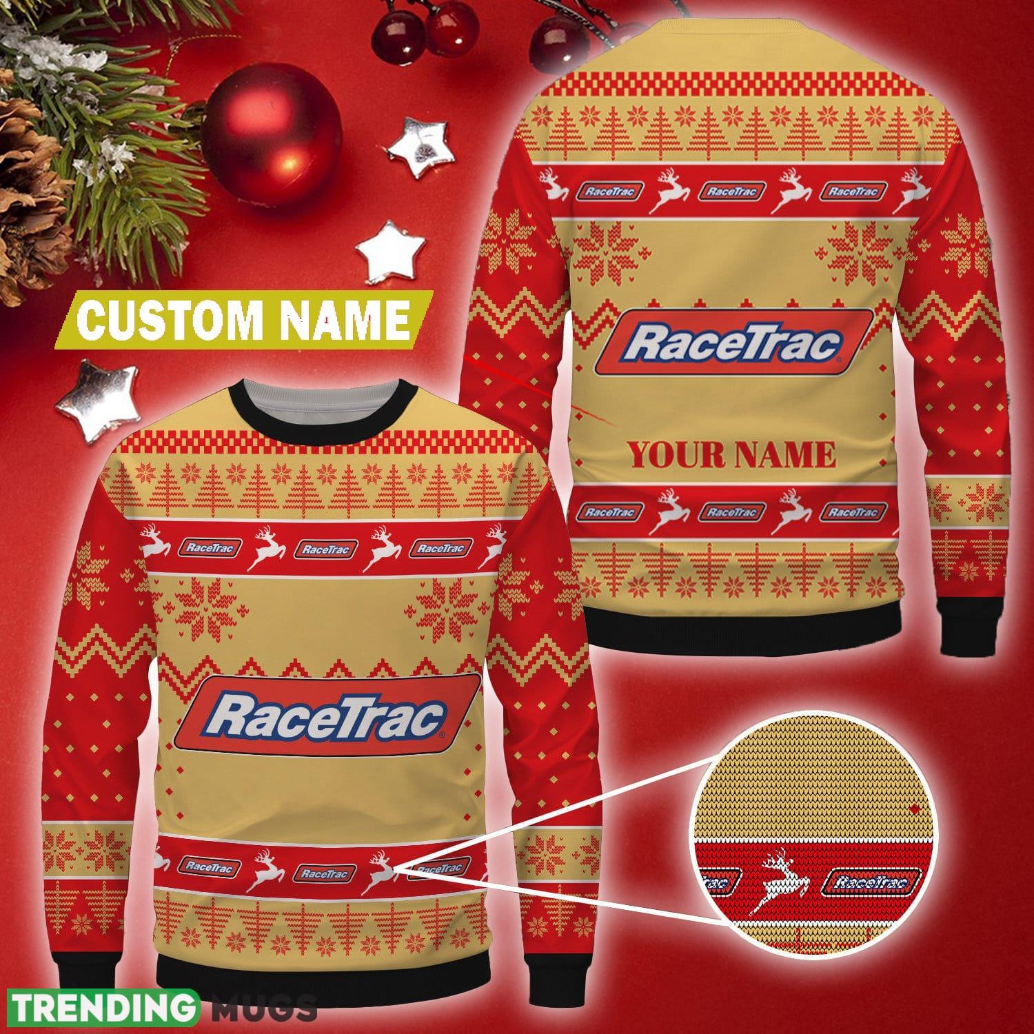 Custom Name racetrac Brand Logo Christmas Wool Sweater - Custom Name racetrac Brand Logo Christmas Wool Sweater Custom Name racetrac Brand Logo Christmas Wool Sweater - Custom Name racetrac Brand Logo Christmas Wool Sweater