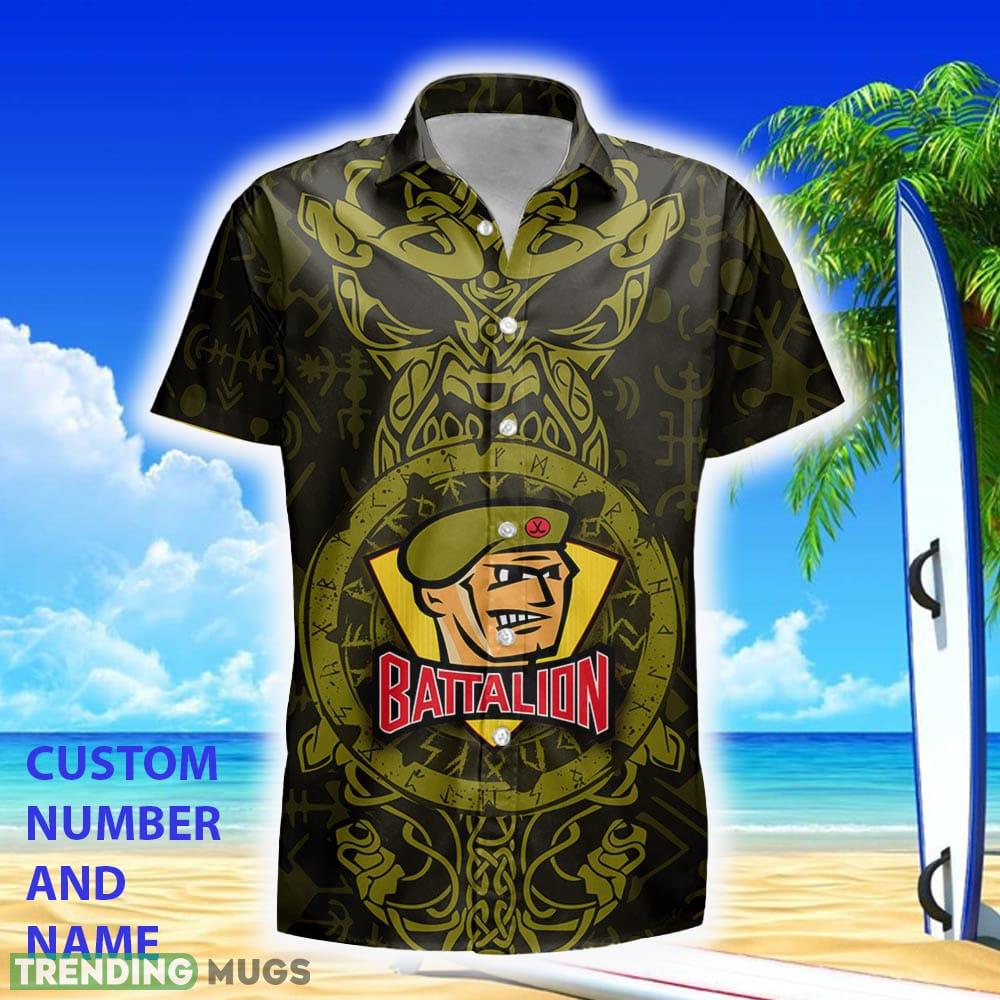 Custom Number And Name Nth Bay Battalion Halloween Hawaiian Shirt For Men And Women Gift Beach - Custom Number And Name North Bay Battalion Authenti Halloween Hawaiian Shirt For Men And Women Gift Beachc