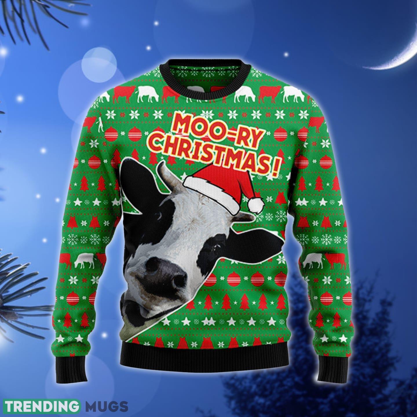 Cute Cow Ugly Christmas Sweater Gift Men Women - Cute Cow HT92308 Ugly Christmas Sweater unisex womens & mens, couples matching, friends, funny family sweater gifts (plus size available)_1