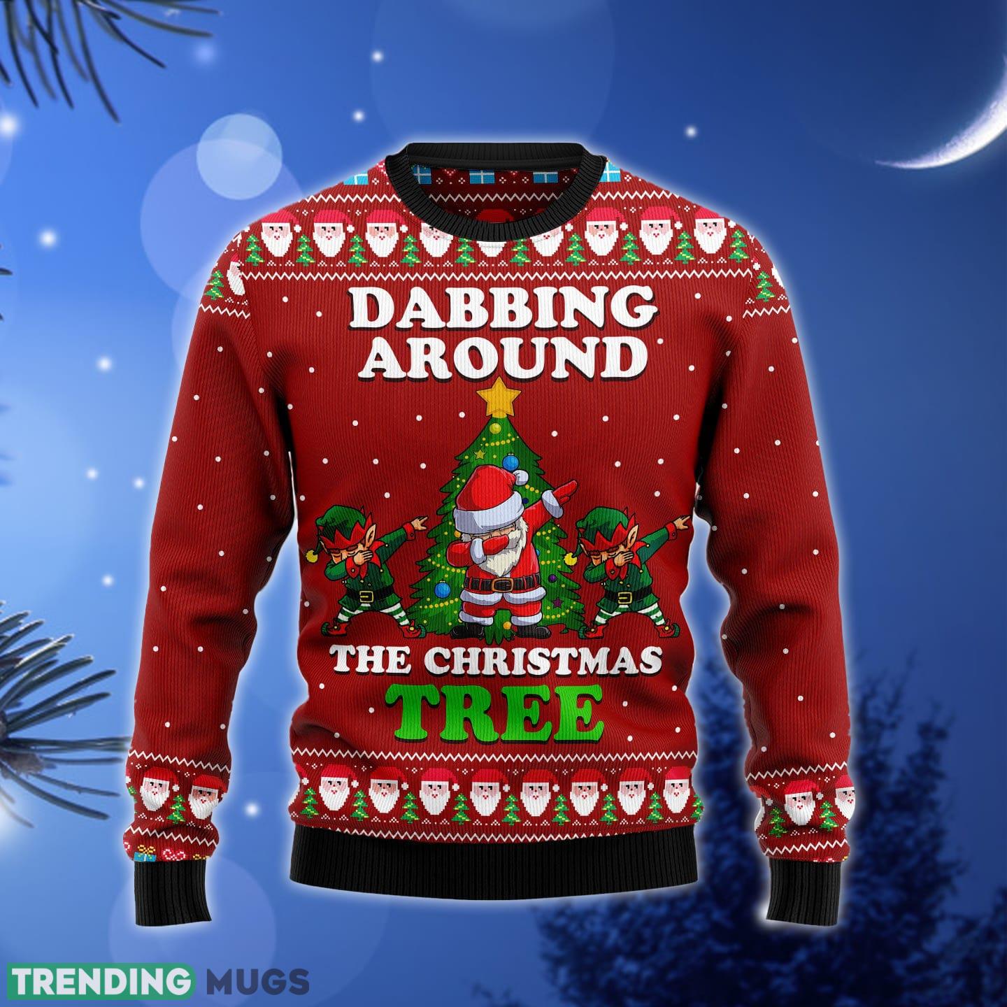 Dabbing Around The Tree Santa Claus And Goblin Ugly Christmas Sweater Gift Men Women - Dabbing Around The Tree Santa Claus And Goblin Ugly Christmas Sweater Gift Men Women_1 Dabbing Around The Tree Santa Claus And Goblin Ugly Christmas Sweater Gift Men Women - Dabbing Around The Tree Santa Claus And Goblin Ugly Christmas Sweater Gift Men Women_1