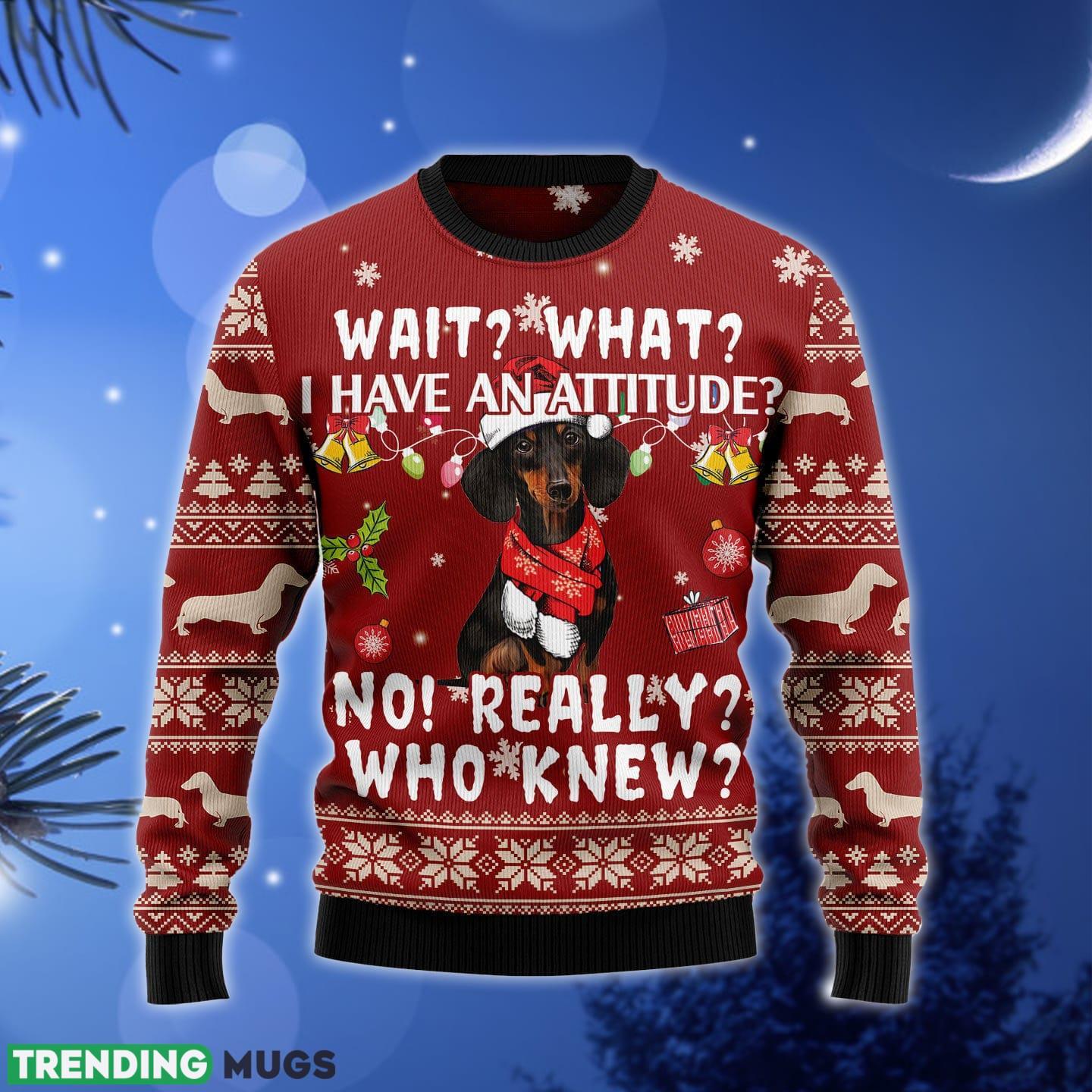 Dachshund Attitude Ugly Christmas Sweater Gift Men Women - Dachshund Attitude T2511 unisex womens & mens, couples matching, friends, funny family ugly christmas holiday sweater gifts (plus size available)_1 Dachshund Attitude Ugly Christmas Sweater Gift Men Women - Dachshund Attitude T2511 unisex womens & mens, couples matching, friends, funny family ugly christmas holiday sweater gifts (plus size available)_1