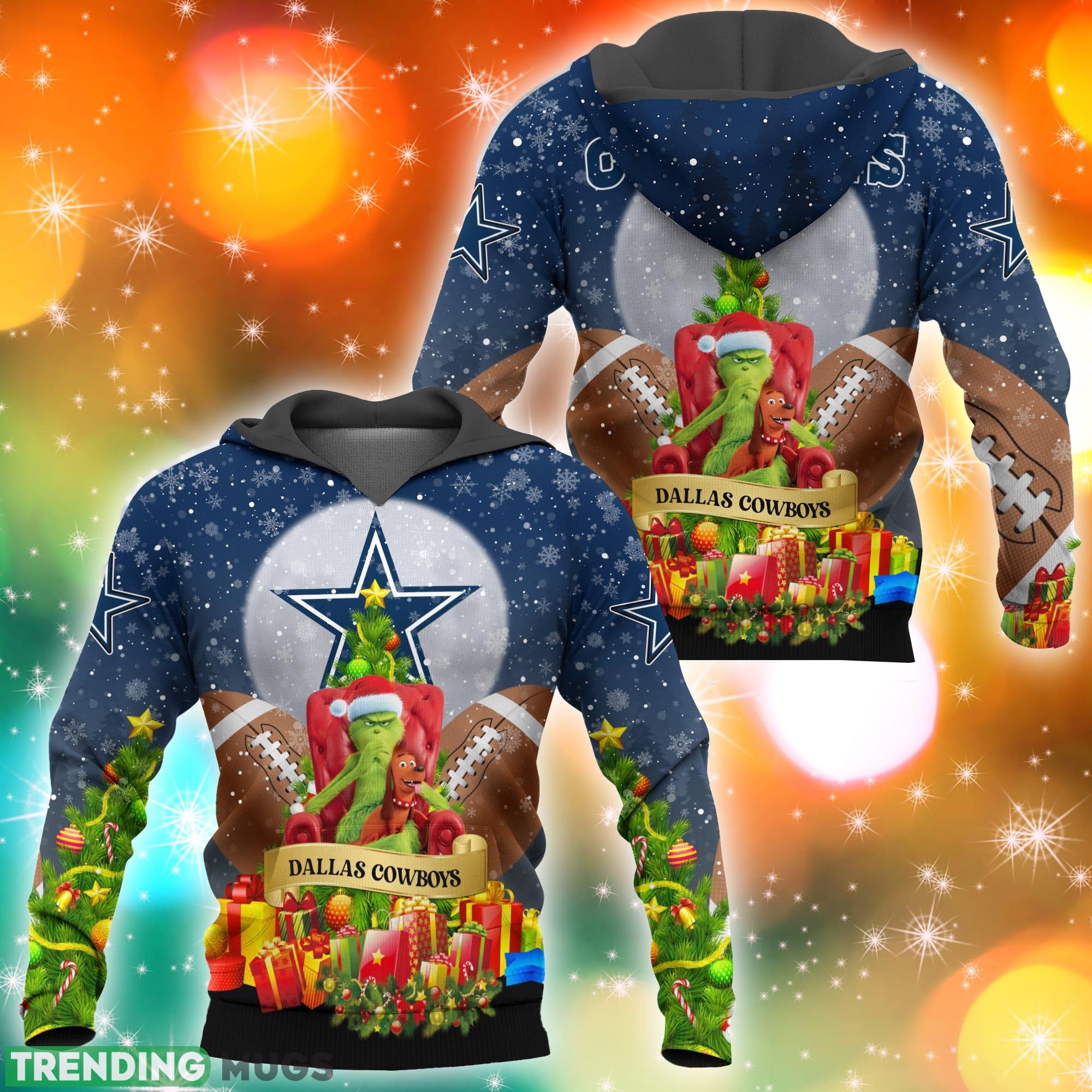 Dallas Cowboys NFL Grinch Christmas Tree 3D Hoodie Pullover Prints - Dallas Cowboys NFL Grinch Christmas Tree 3D Hoodie Pullover Prints Photo 2