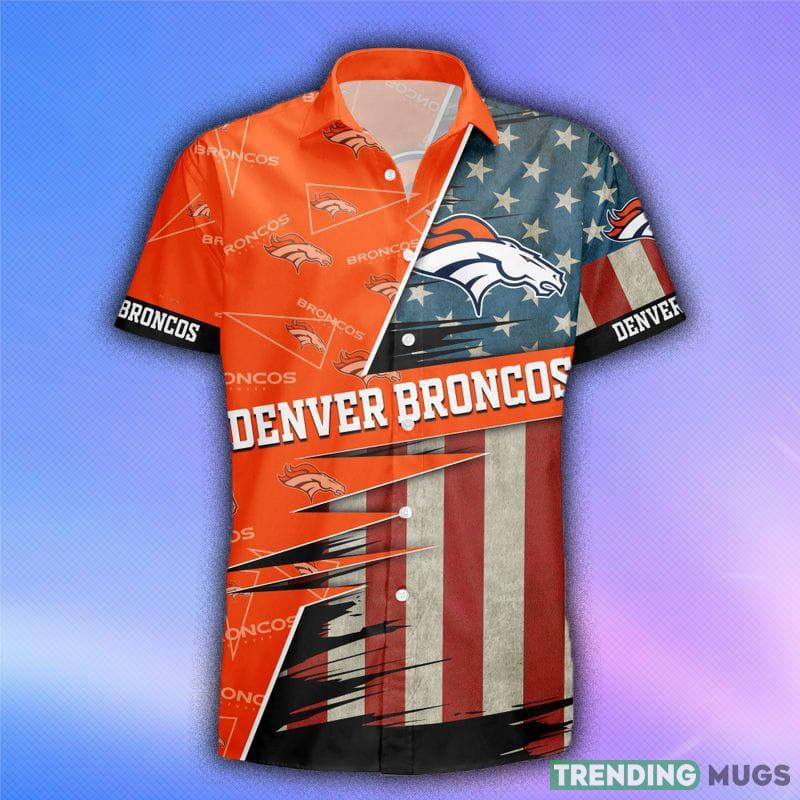 Denver Broncos American Flag Logo Hawaiian Shirt Vacation Gift For Men And Women Gift Hawaiian Shirt Denver Broncos American Flag Logo Hawaiian Shirt Vacation Gift For Men And Women Gift Hawaiian Shirt