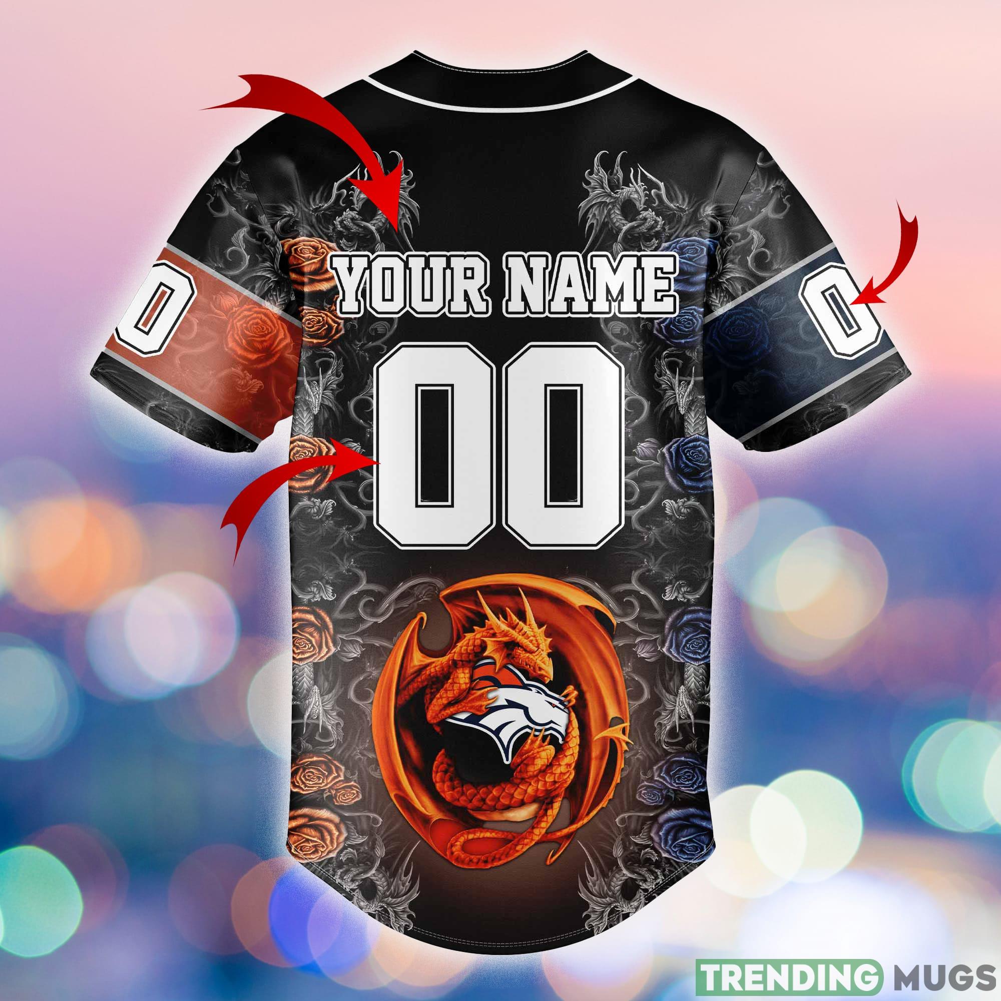 Denver Broncos Design Custom Number And Name NFL Dragon Jersey Shirt Gift For Fans Football Jersey Denver Broncos Design Custom Number And Name NFL Dragon Jersey Shirt Gift For Fans Football Jersey
