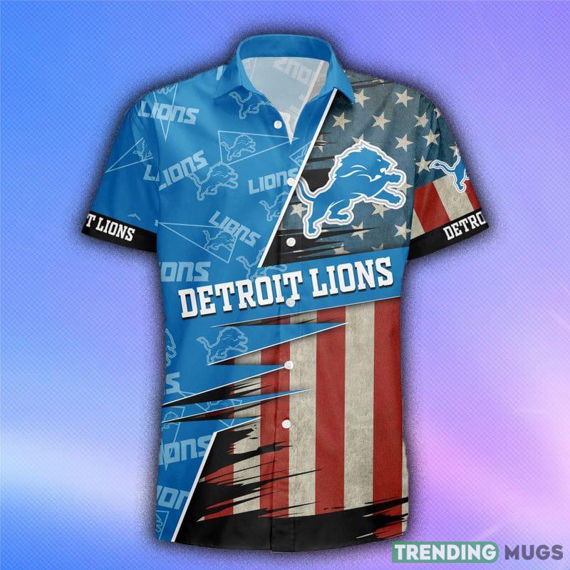 Detroit Lions American Flag Logo Hawaiian Shirt Vacation Gift For Men And Women Gift Hawaiian Shirt Detroit Lions American Flag Logo Hawaiian Shirt Vacation Gift For Men And Women Gift Hawaiian Shirt