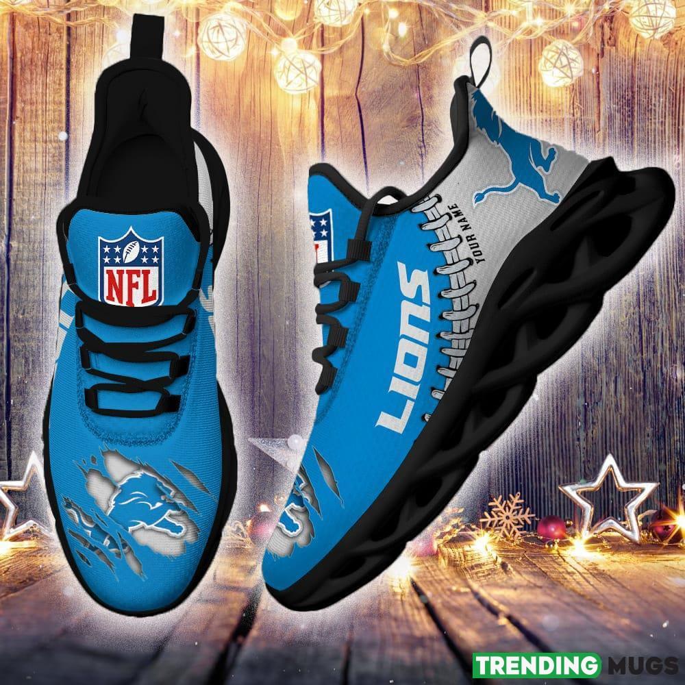 Detroit Lions Custom Name NFL Max Soul Shoes Clunky Sneakers Gift For Fans Max Soul Detroit Lions Custom Name NFL Max Soul Shoes Clunky Sneakers Gift For Fans Max Soul