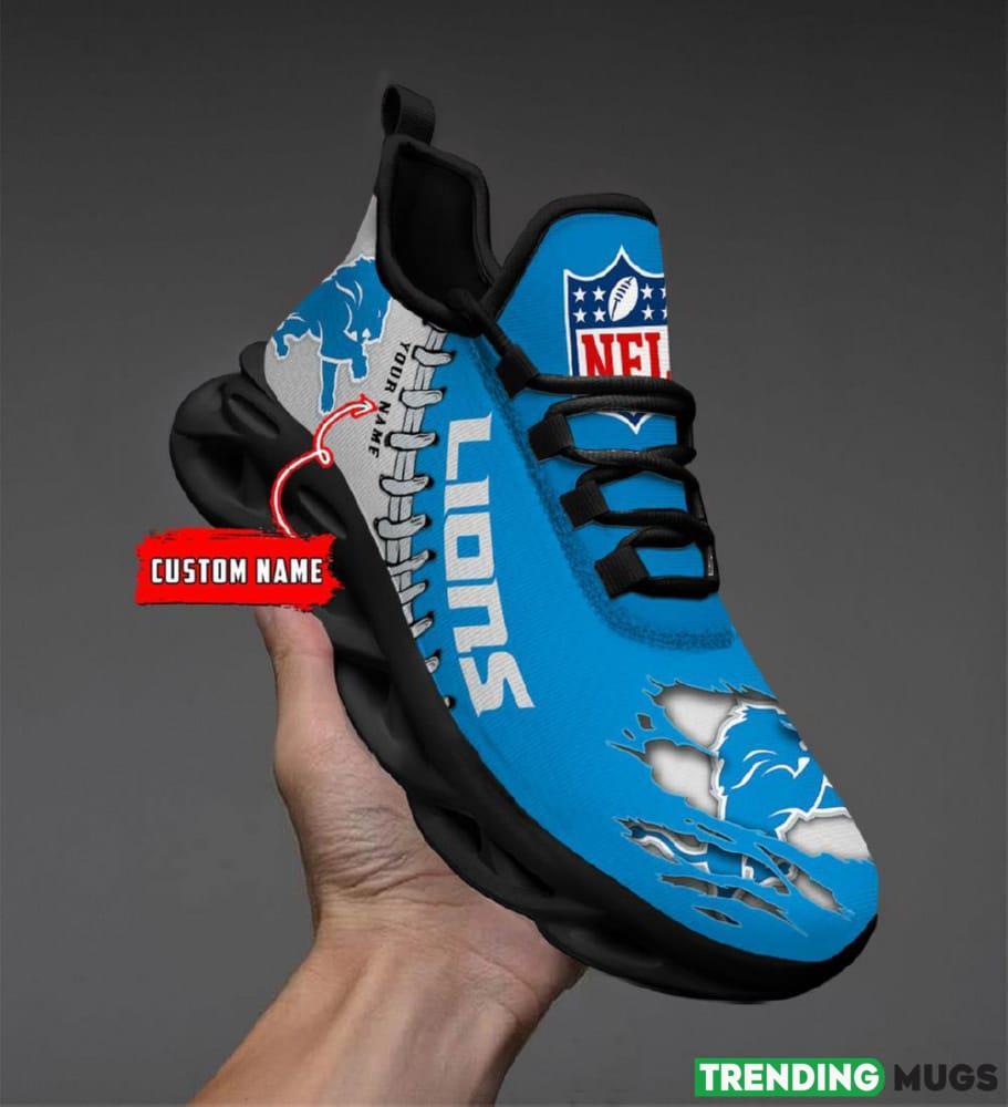 Detroit Lions Custom Name NFL Max Soul Shoes Clunky Sneakers Gift For Fans Max Soul Detroit Lions Custom Name NFL Max Soul Shoes Clunky Sneakers Gift For Fans Max Soul