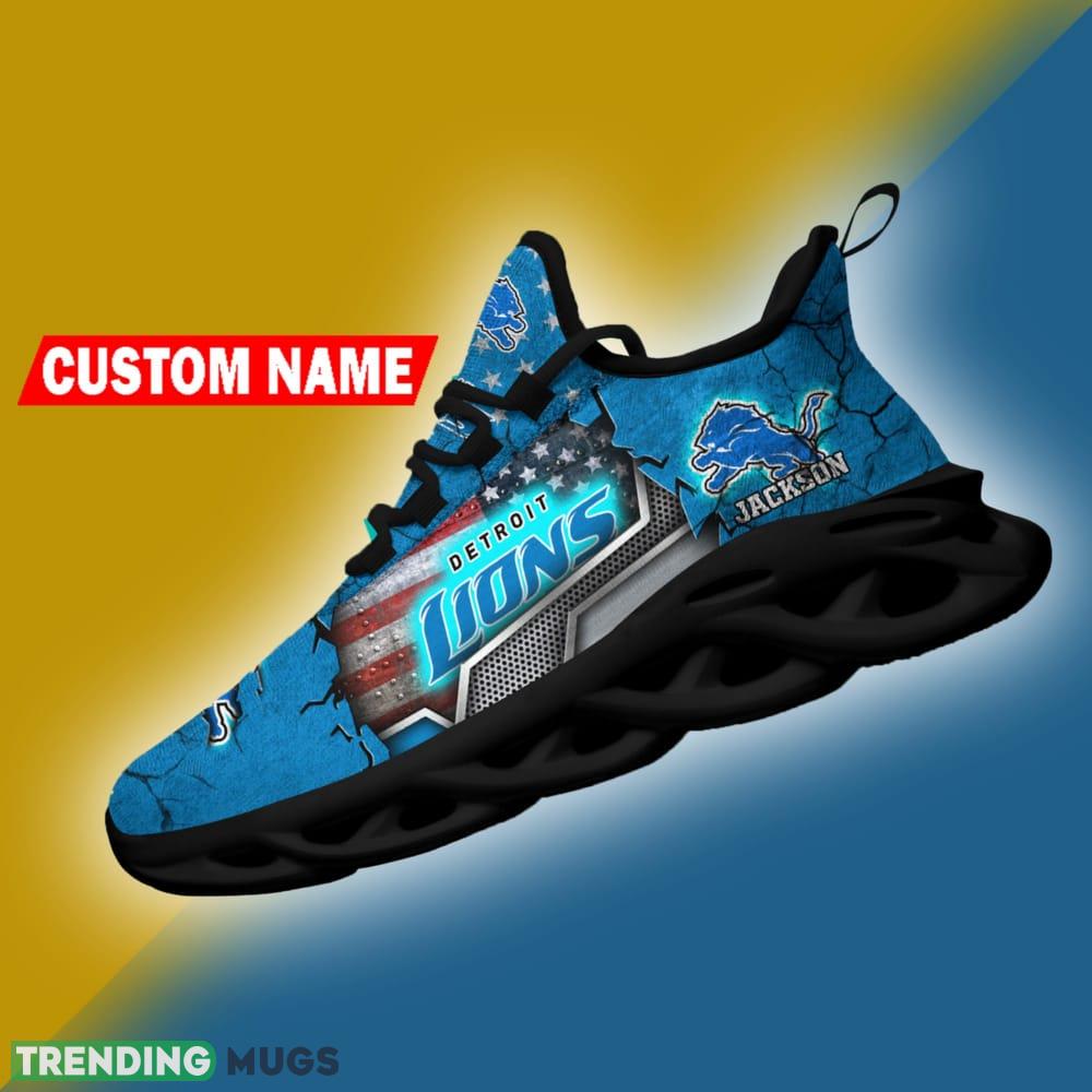 Detroit Lions NFL Sport Sneakers Flag Pattern Max Soul Shoes Personalized Max Soul Detroit Lions NFL Sport Sneakers Flag Pattern Max Soul Shoes Personalized Max Soul
