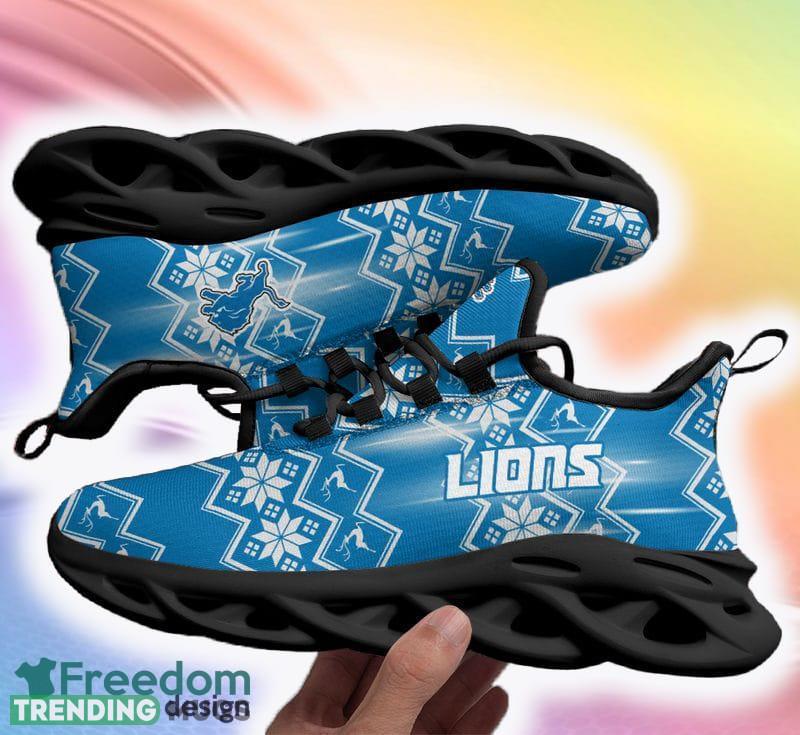 Detroit Lions Signature Ugly Christmas Snow Flowers Blue Color Sneakers Max Soul Shoes For Fans Gift - Detroit Lions Christmas Color Sneakers Max Soul Shoes For Fans Gift Detroit Lions Signature Ugly Christmas Snow Flowers Blue Color Sneakers Max Soul Shoes For Fans Gift - Detroit Lions Christmas Color Sneakers Max Soul Shoes For Fans Gift