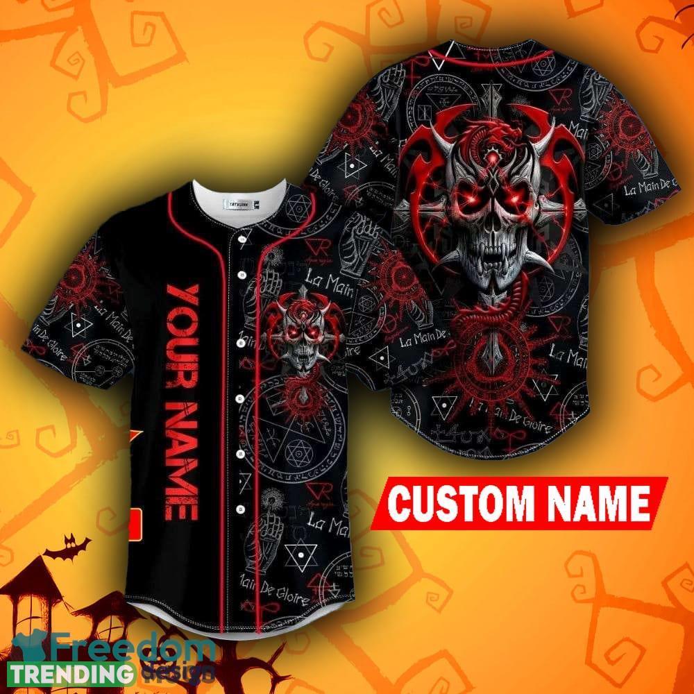 Devil Demon Dragon Halloween Skull Holiday Baseball Jersey Shirt Custom Name - Devil Demon Dragon Halloween Skull Baseball Jersey Shirt Custom Name Devil Demon Dragon Halloween Skull Holiday Baseball Jersey Shirt Custom Name - Devil Demon Dragon Halloween Skull Baseball Jersey Shirt Custom Name