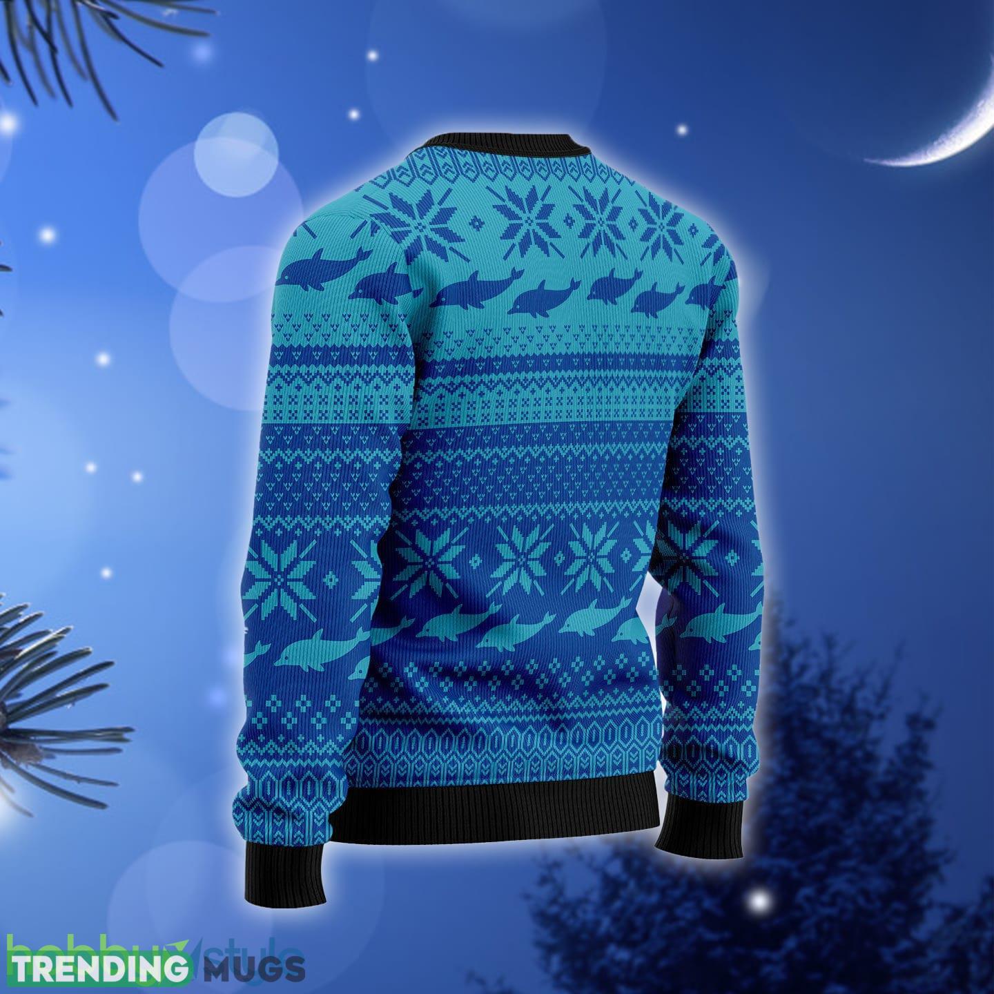 Dolphin Riding The Waves With Santa Ugly Christmas Sweater Gift Men Women 3D Sweater Dolphin Riding The Waves With Santa Ugly Christmas Sweater Gift Men Women 3D Sweater