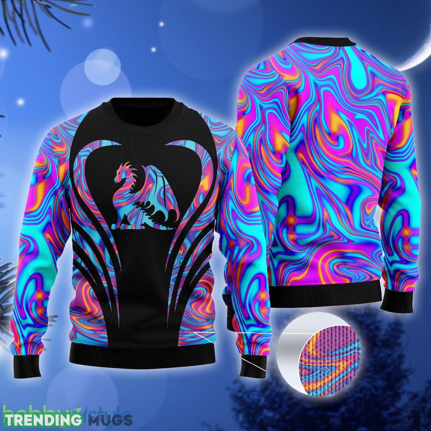 Dragon Color Ugly Christmas Sweater Gift Men Women 3D Sweater Dragon Color Ugly Christmas Sweater Gift Men Women 3D Sweater