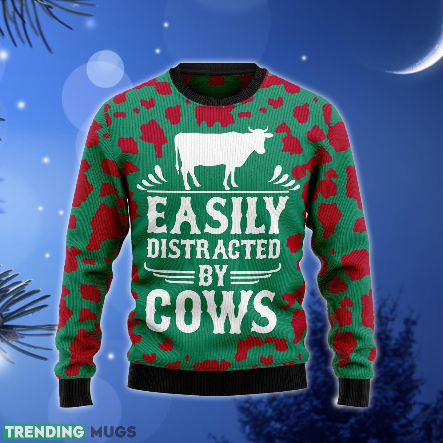 Easily Distracted By Cows Ugly Christmas Sweater Gift Men Women - Easily Distracted By Cows Ugly Christmas Sweater Gift Men Women_1 Easily Distracted By Cows Ugly Christmas Sweater Gift Men Women - Easily Distracted By Cows Ugly Christmas Sweater Gift Men Women_1