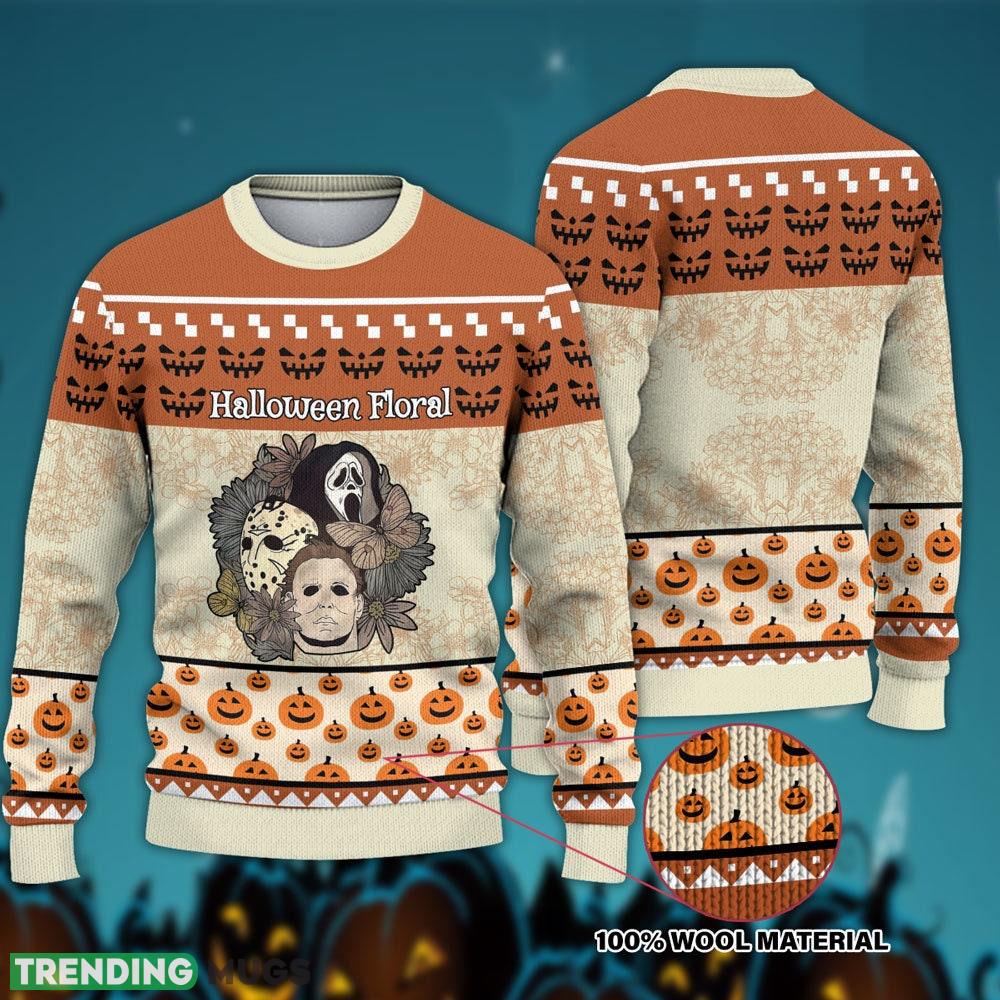 Floral Horror Characters Halloween Sweater Winter For Men Women - Floral Horror Characters Halloween Sweater Winter For Men Women Floral Horror Characters Halloween Sweater Winter For Men Women - Floral Horror Characters Halloween Sweater Winter For Men Women