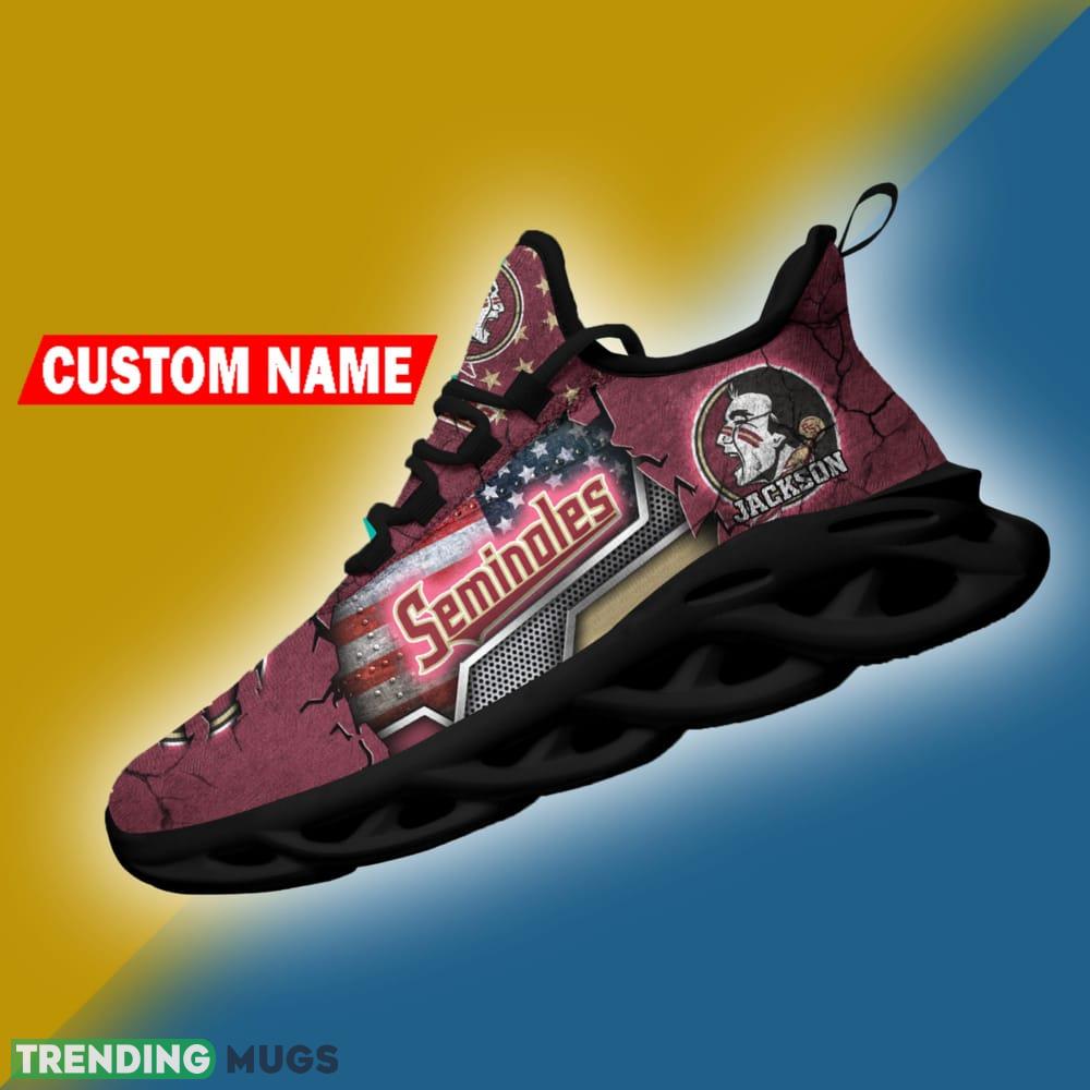 Florida State Seminoles NCAA Sport Sneakers Flag Pattern Max Soul Shoes Personalized Max Soul Florida State Seminoles NCAA Sport Sneakers Flag Pattern Max Soul Shoes Personalized Max Soul
