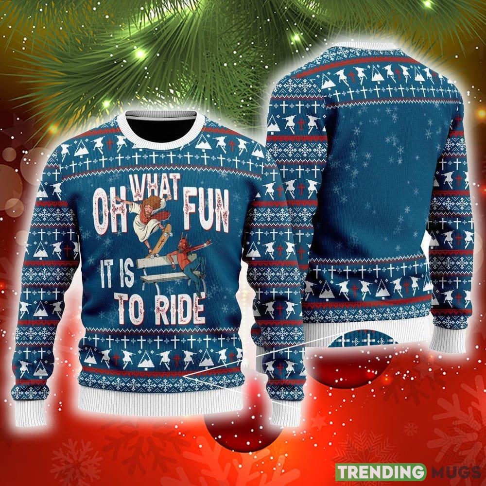 Funny Jesus Ride Skateboarding With Satan Ugly Christmas Sweater Gift For Men And Women - Funny Jesus Ride Skateboarding With Satan Ugly Christmas Sweater Gift For Men And Women Funny Jesus Ride Skateboarding With Satan Ugly Christmas Sweater Gift For Men And Women - Funny Jesus Ride Skateboarding With Satan Ugly Christmas Sweater Gift For Men And Women