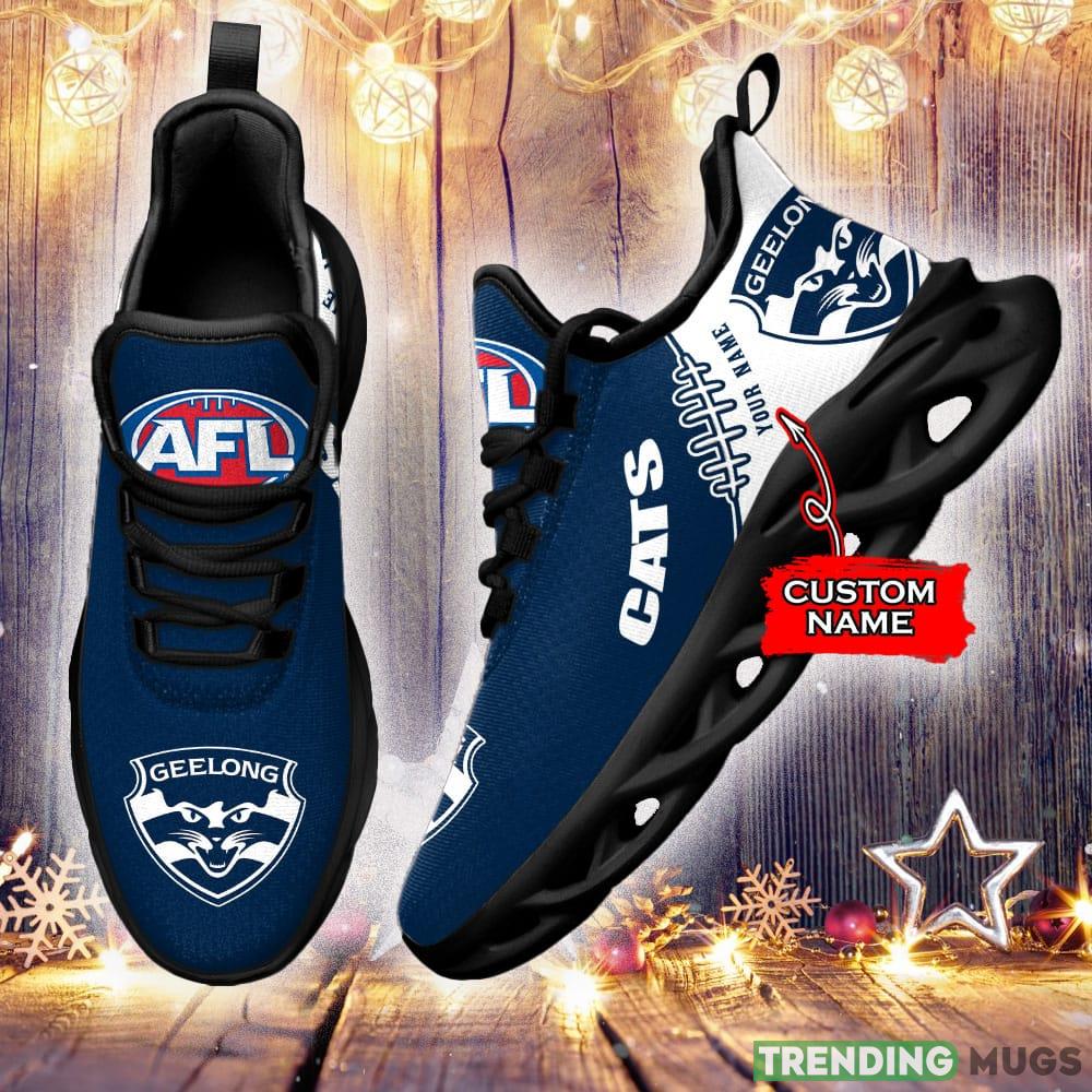 Geelong Cats AFL Clunky Shoes Custom Name Running Sneakers For Fans Gift Max Soul Geelong Cats AFL Clunky Shoes Custom Name Running Sneakers For Fans Gift Max Soul