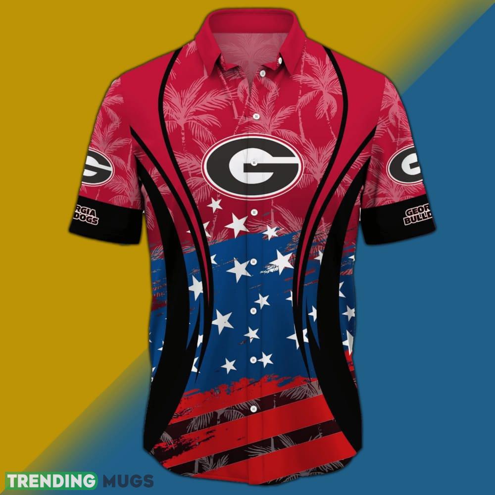 Georgia Bulldogs NCAA Flag American Hawaiian Shirt Short Sleeve Hawaiian Shirt Georgia Bulldogs NCAA Flag American Hawaiian Shirt Short Sleeve Hawaiian Shirt
