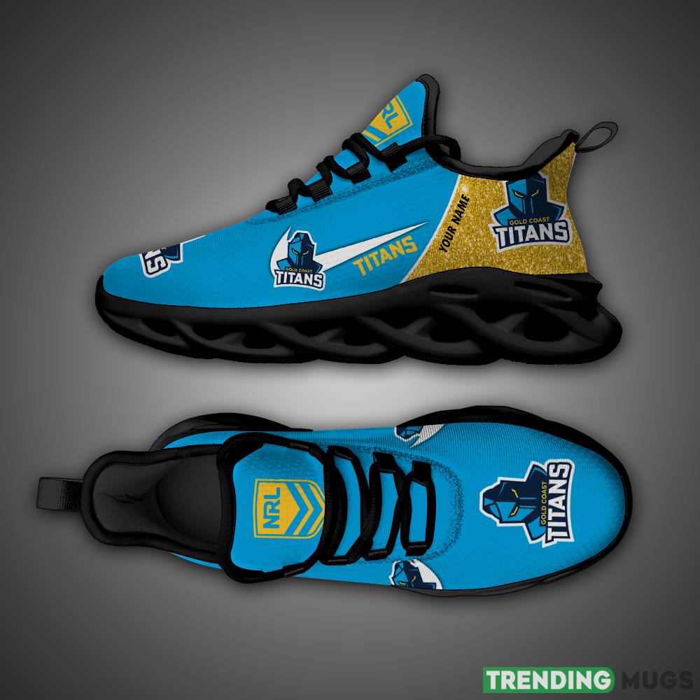 Gold Coast Titans NRL Glitter Max Soul Shoes Custom Name Running Sneakers For Fans Gift Max Soul Gold Coast Titans NRL Glitter Max Soul Shoes Custom Name Running Sneakers For Fans Gift Max Soul