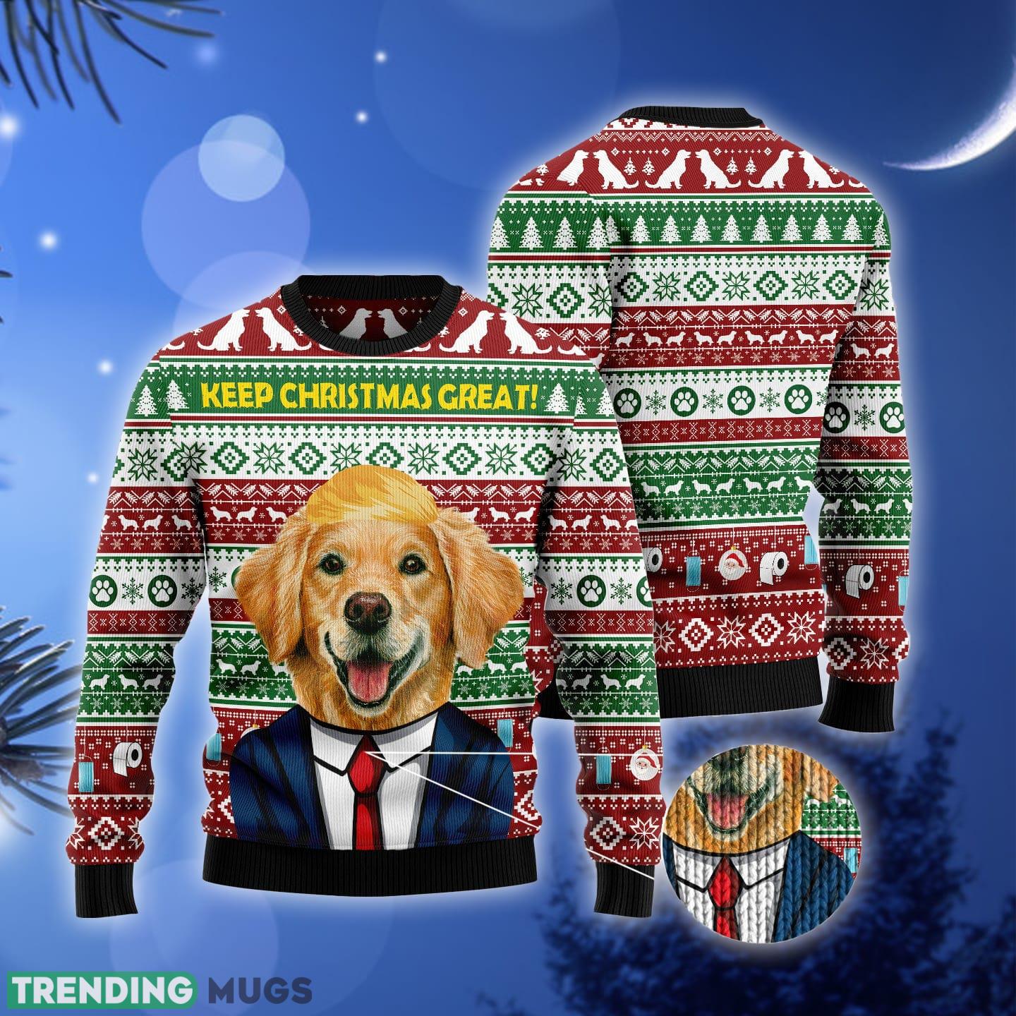 Golden Retriever Keep Great Ugly Christmas Sweater Gift Men Women 3D Sweater Golden Retriever Keep Great Ugly Christmas Sweater Gift Men Women 3D Sweater