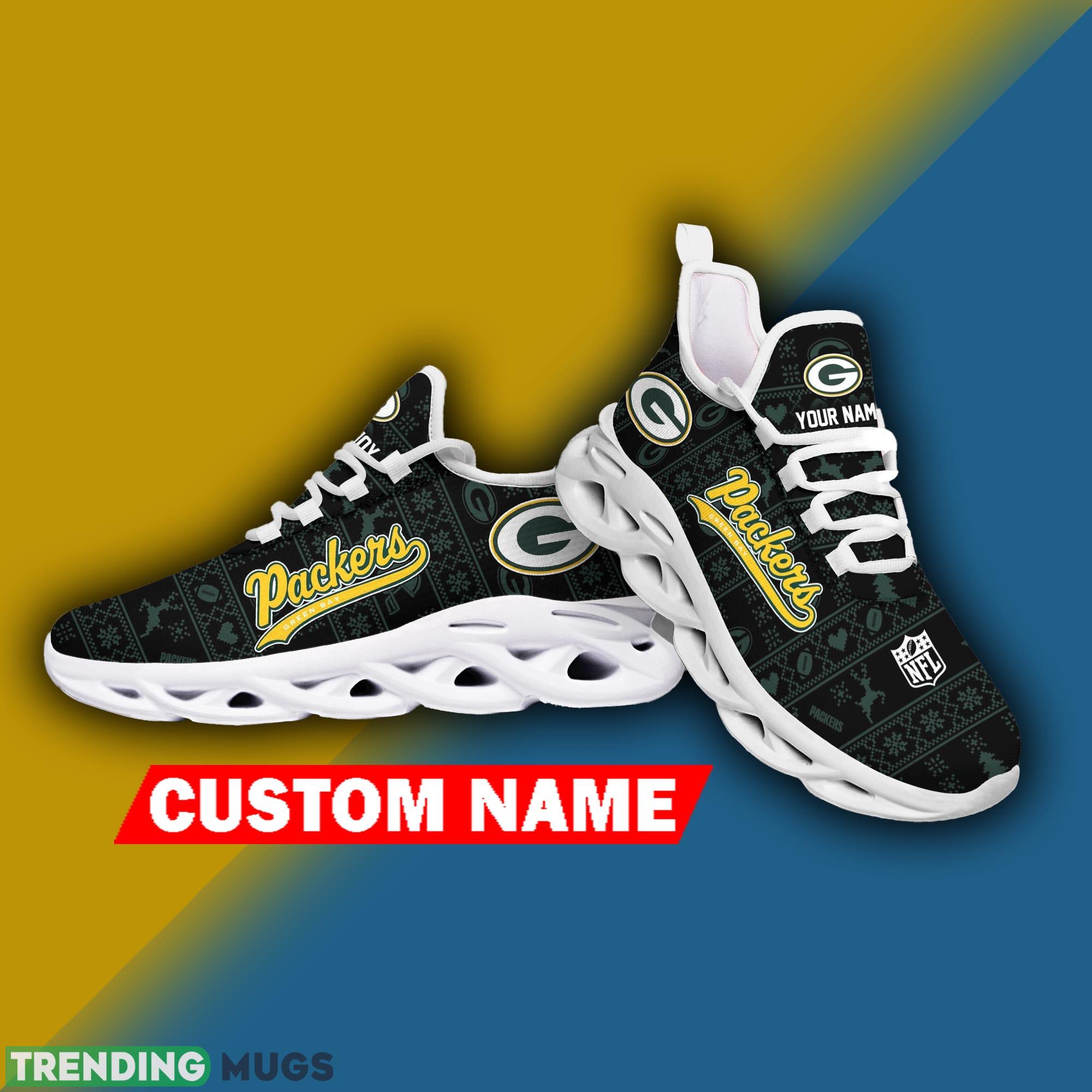 Green Bay Packers NFL Xmas Fans Max Soul Sneakers Christmas Shoes Custom Name Max Soul Green Bay Packers NFL Xmas Fans Max Soul Sneakers Christmas Shoes Custom Name Max Soul